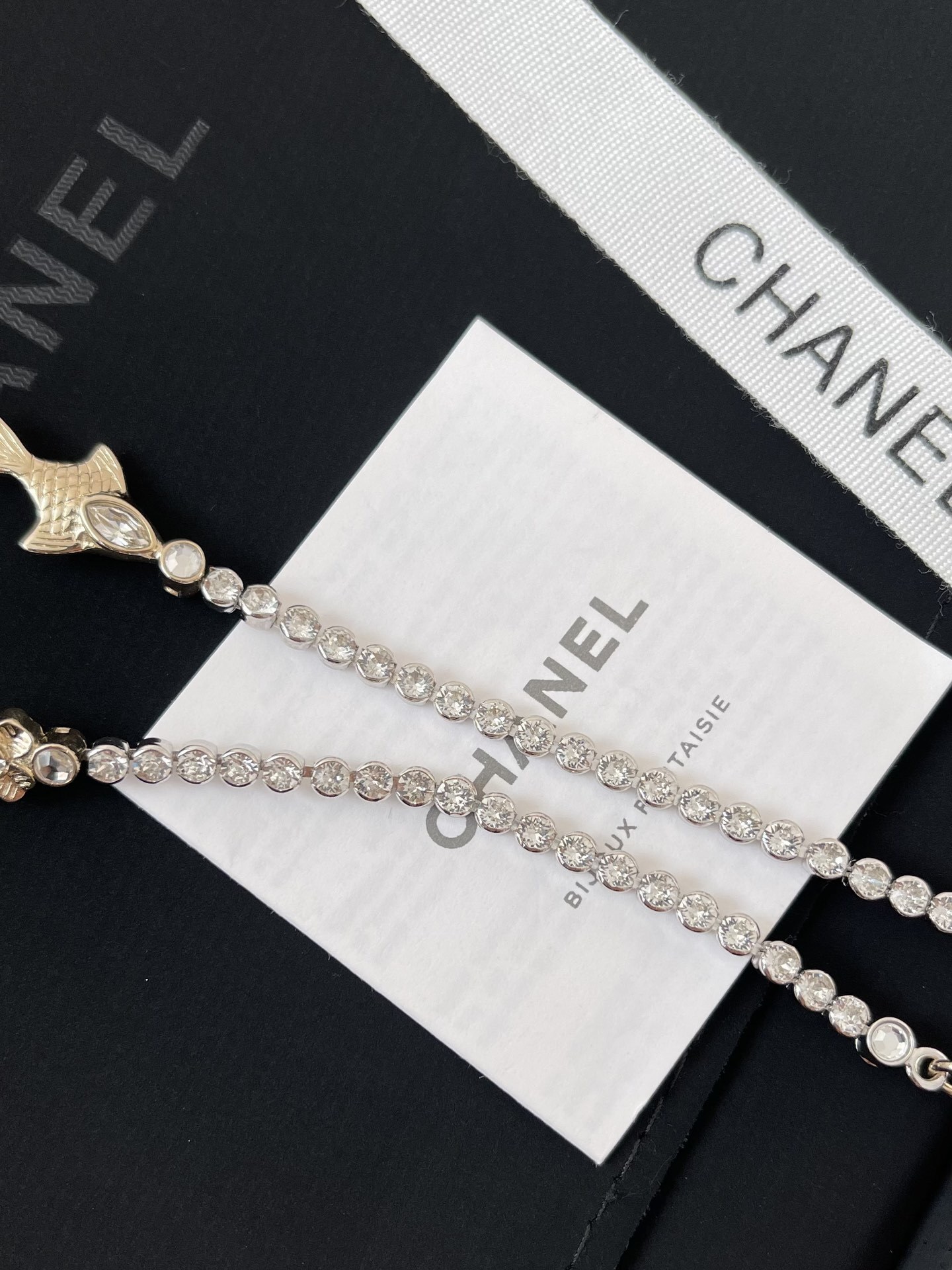 Luxury Crystal Choker Necklace with Designer Inspired Gold Charms