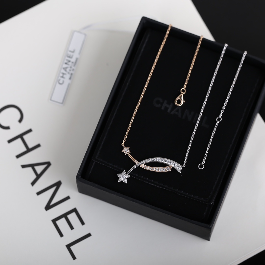 Luxury Étoile Filante 18K Gold Shooting Star Diamond Necklace