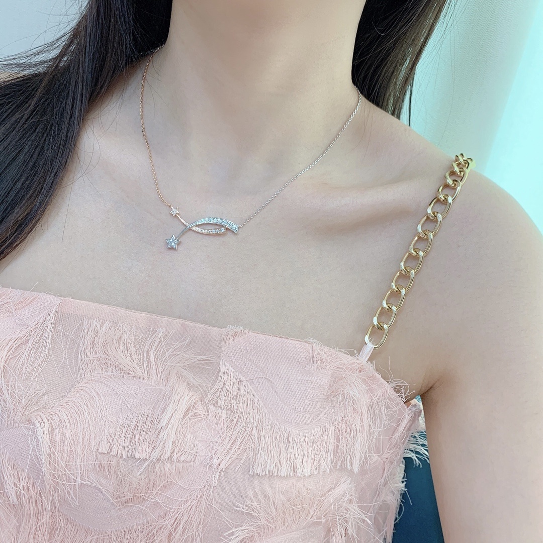 Luxury Étoile Filante 18K Gold Shooting Star Diamond Necklace