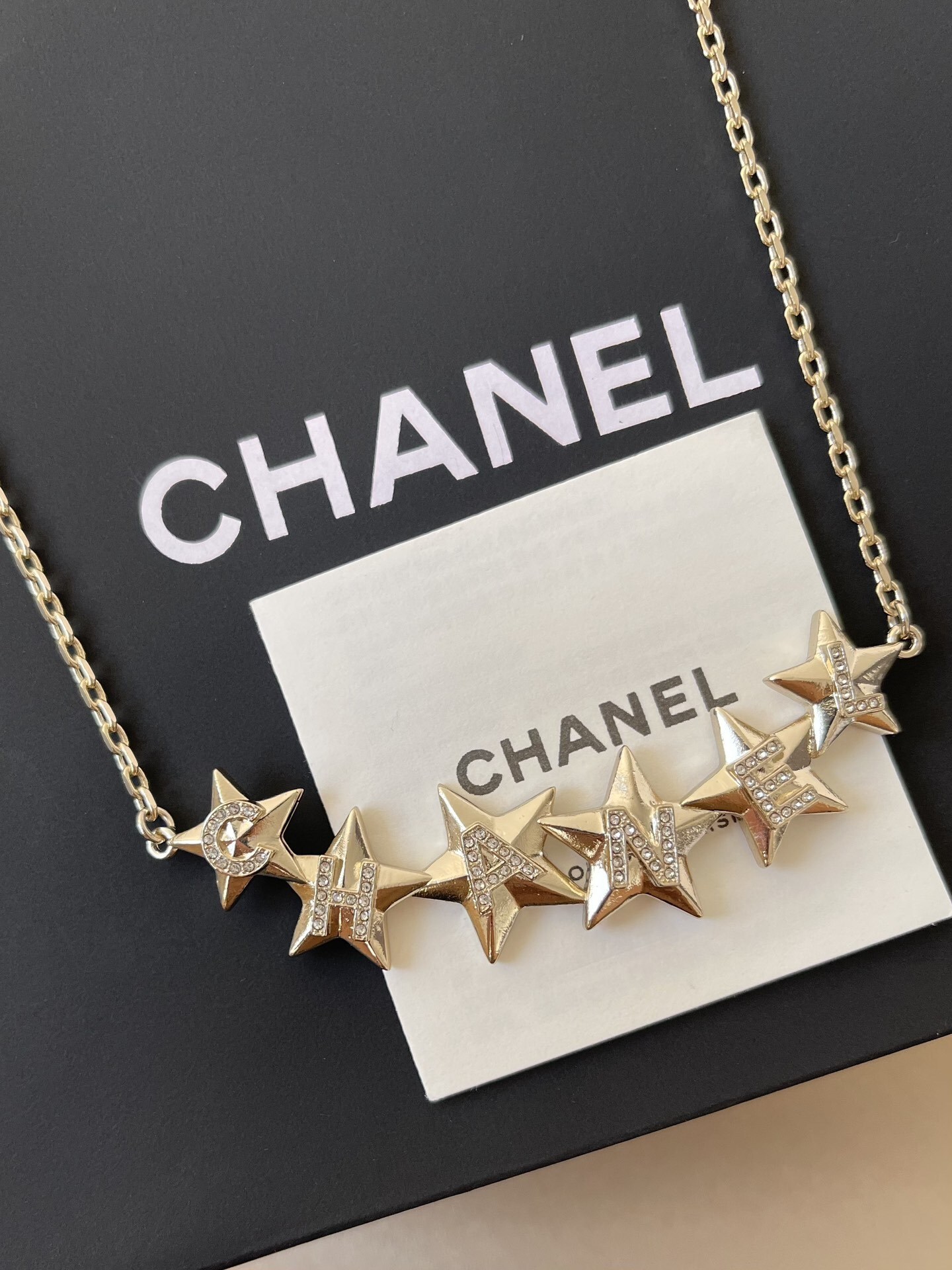 Chanel Star Lettering Necklace & Crystal CC Logo Jewelry Collection