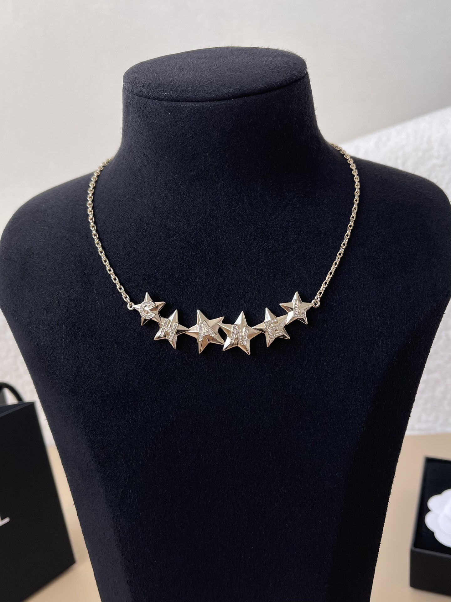 Chanel Star Lettering Necklace & Crystal CC Logo Jewelry Collection