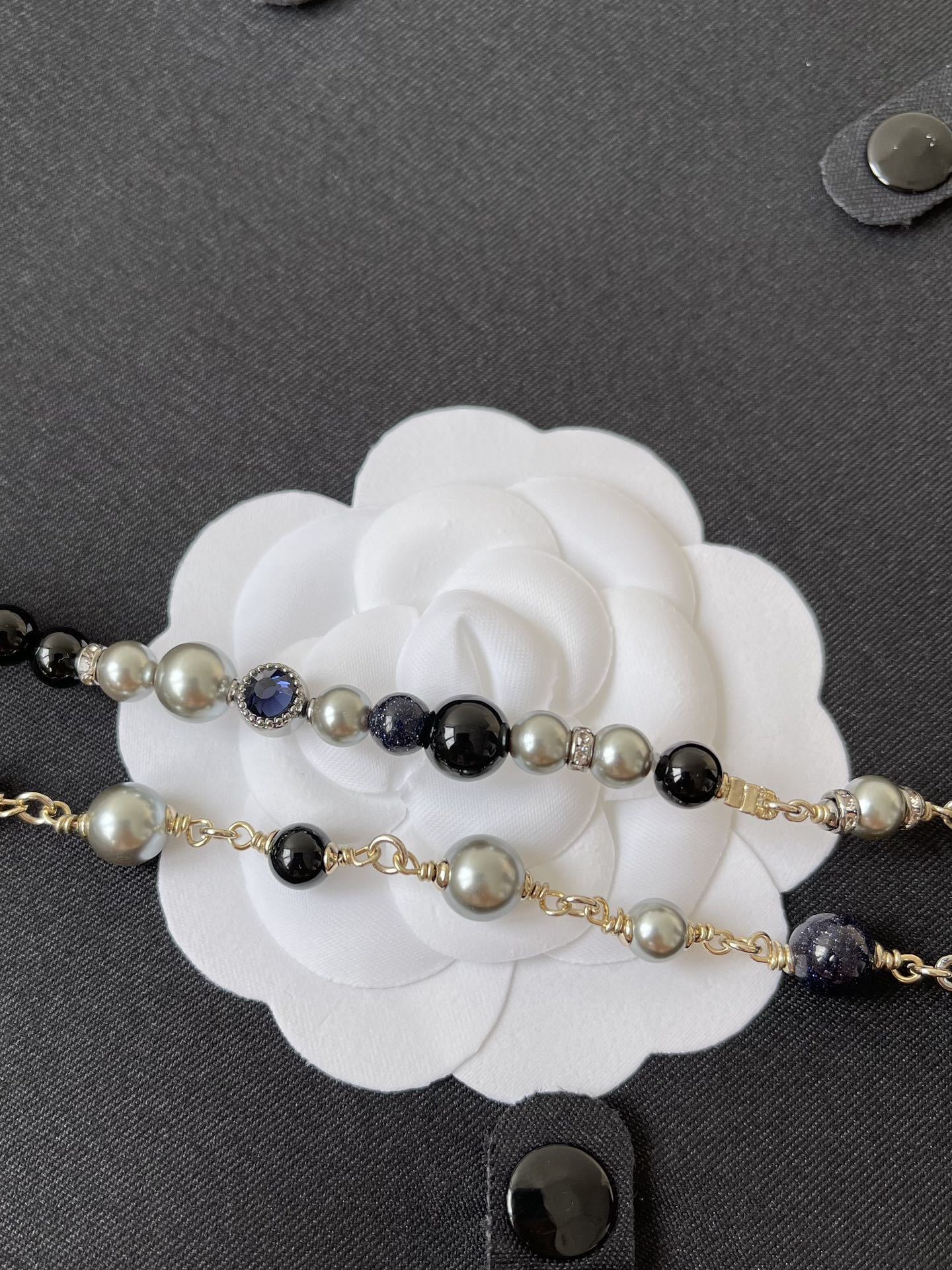 Chanel Butterfly Crystal & Pearl Long Necklace Jewelry Collection