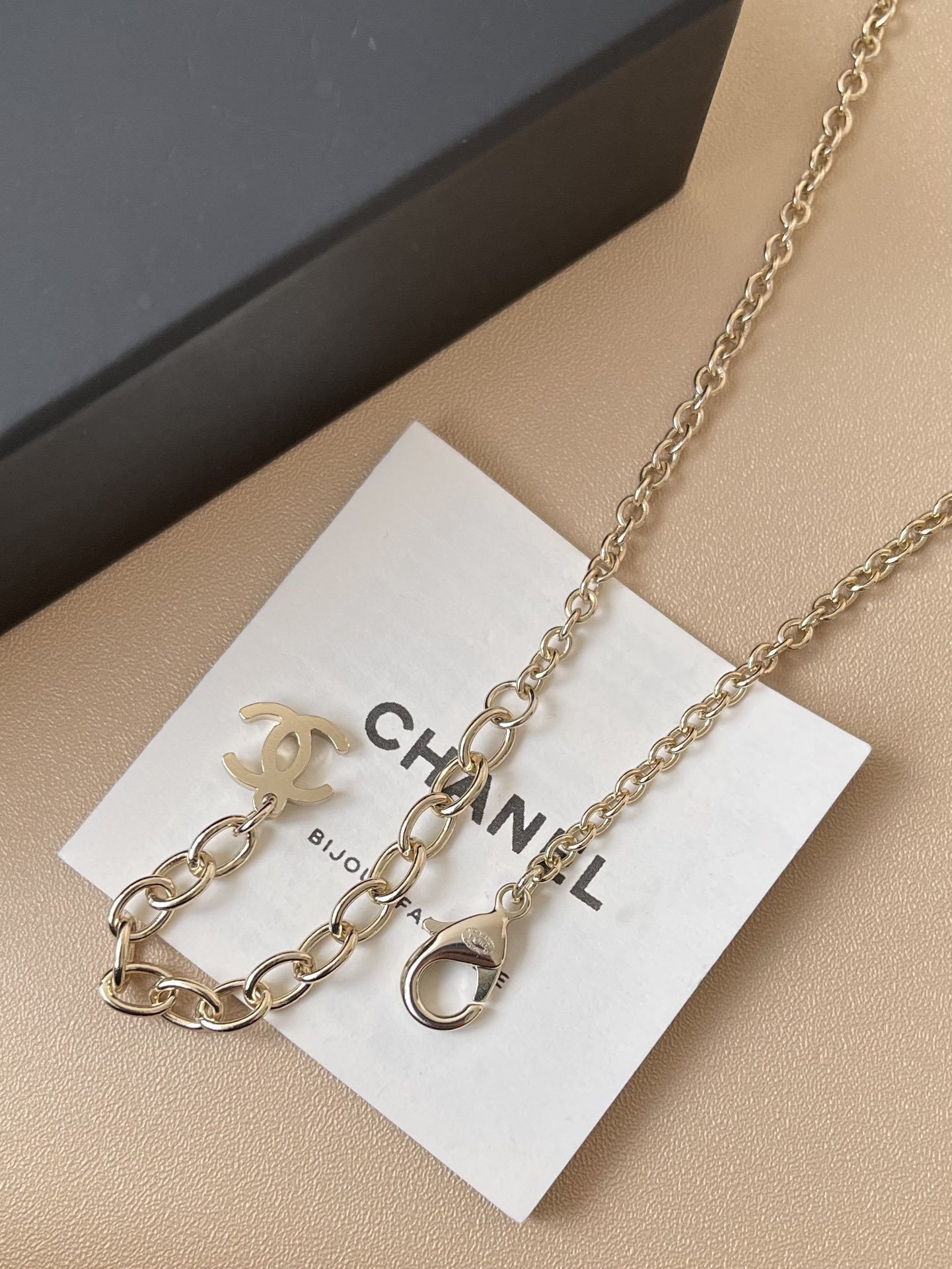 Chanel Camellia Floral Enamel Necklace with Pearl Drops & CC Logo