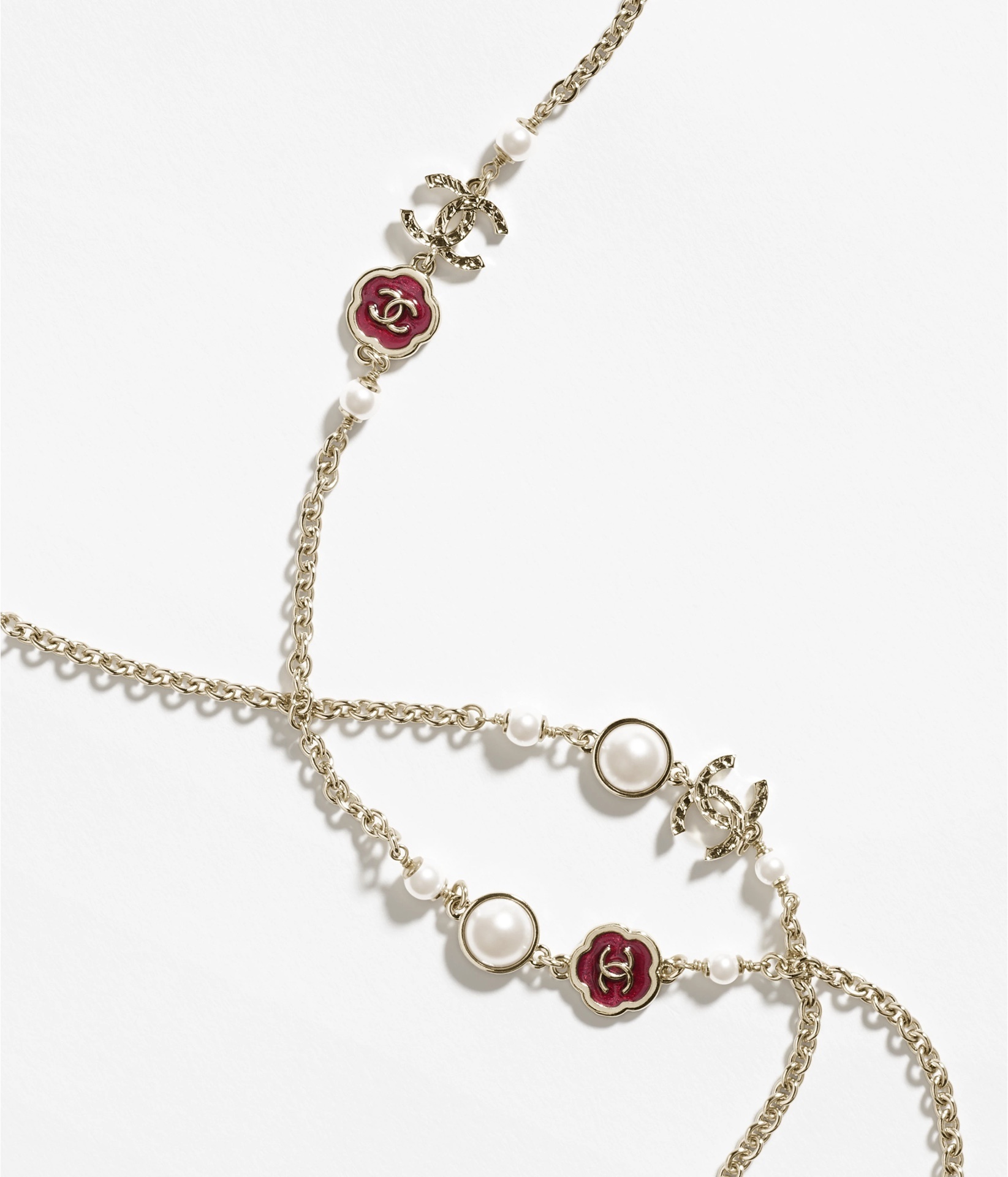 Chanel 2024/25 Metiers d'Art Long Necklace - Gold, Pearl & Camellia