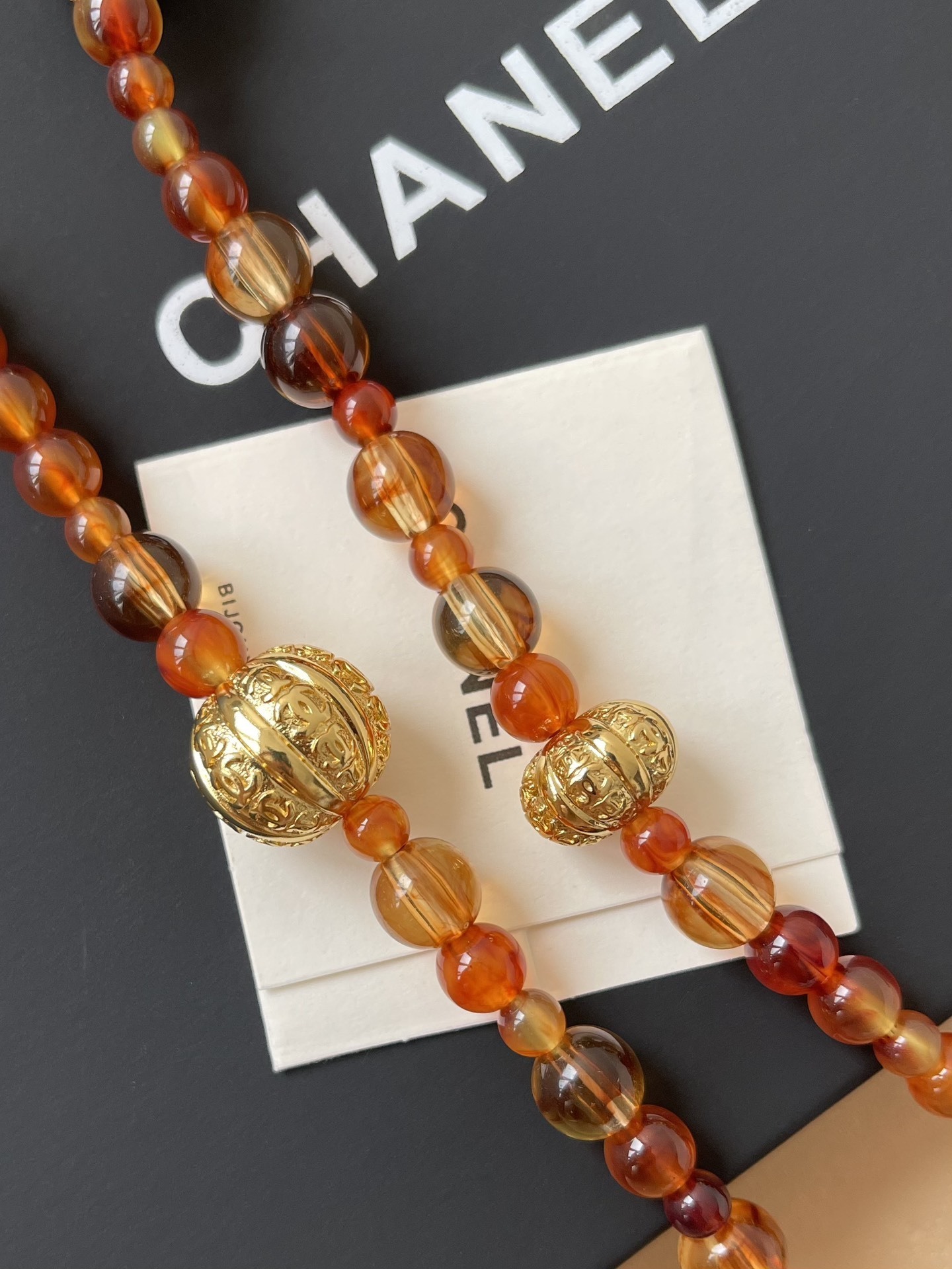 Chanel 2024/25 Métiers d'Art Long Necklace - Amber Resin & Gold