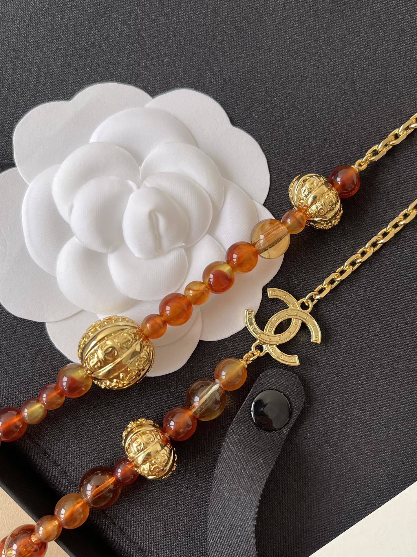 Chanel 2024/25 Métiers d'Art Long Necklace - Amber Resin & Gold