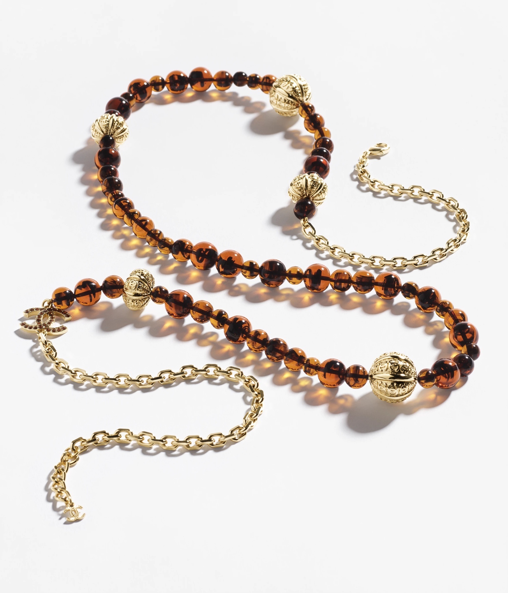 Chanel 2024/25 Métiers d'Art Long Necklace - Amber Resin & Gold