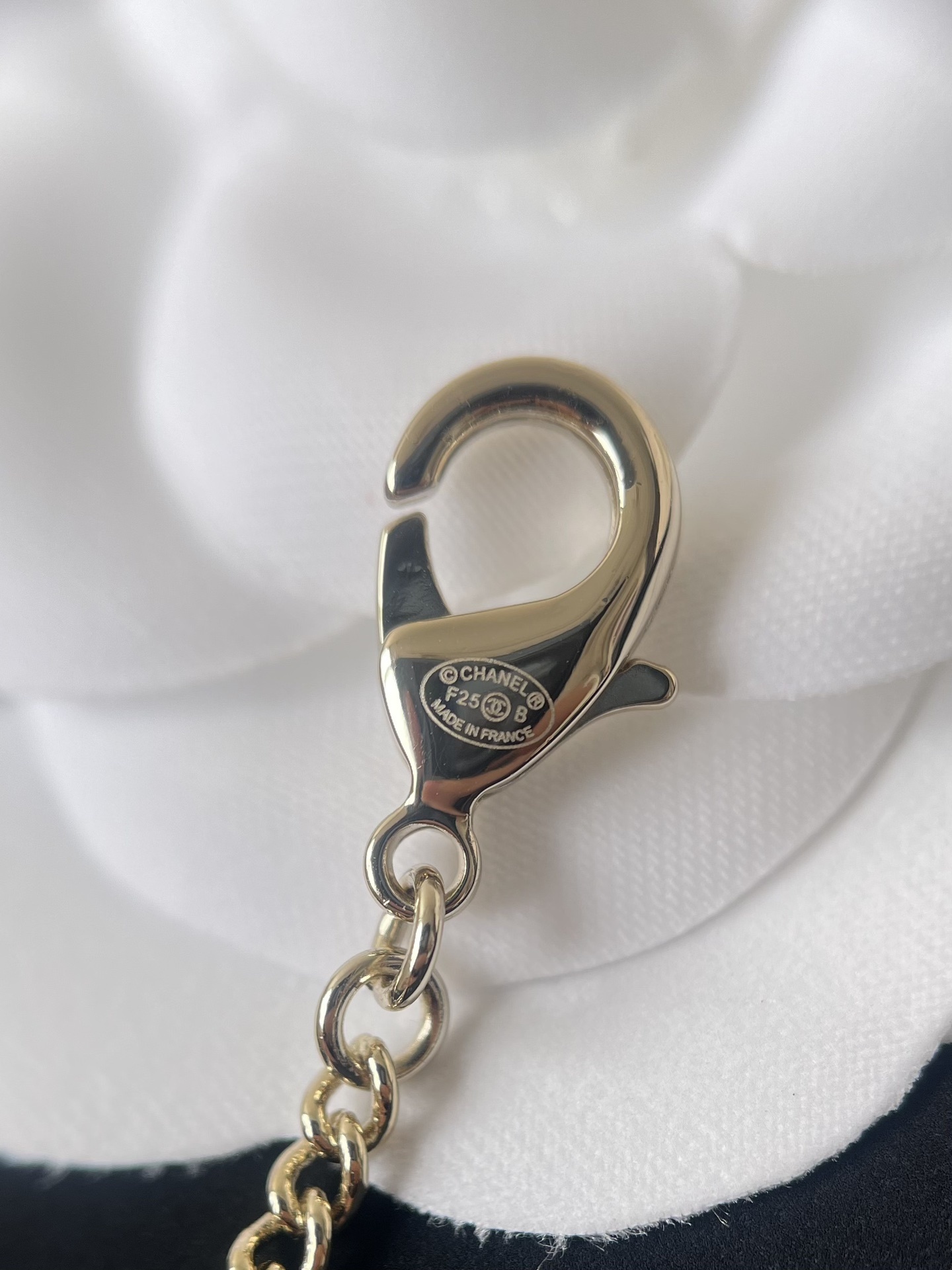 Chanel Gold-Tone Crystal Script Logo & Star Charm Necklace