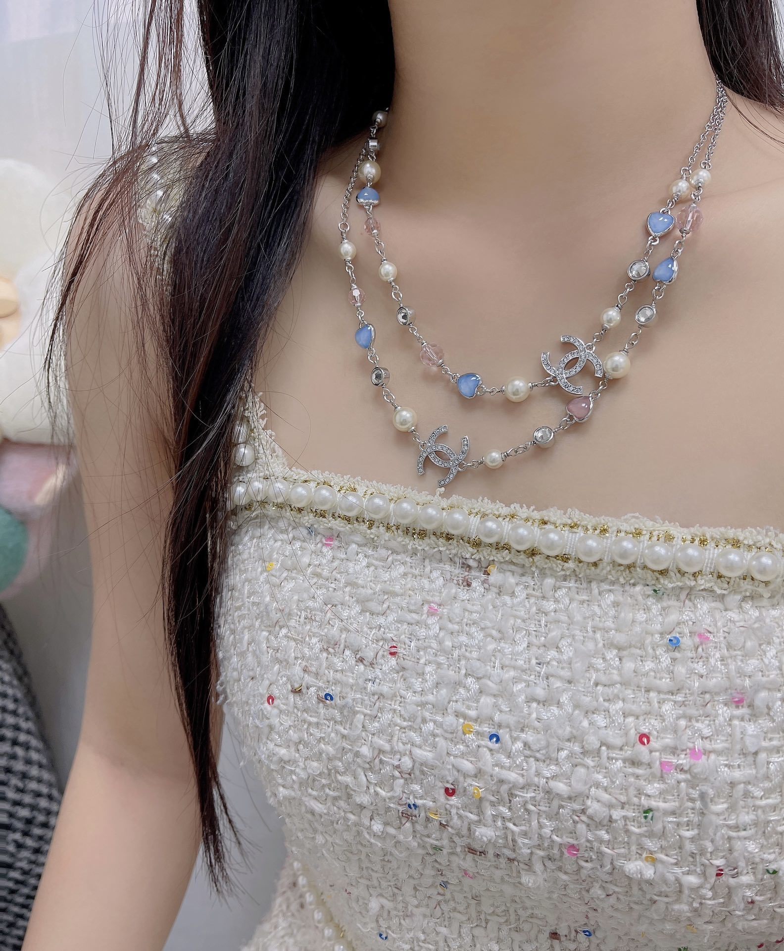 Chanel CC Logo Heart Long Necklace - 2025 Spring-Summer Collection