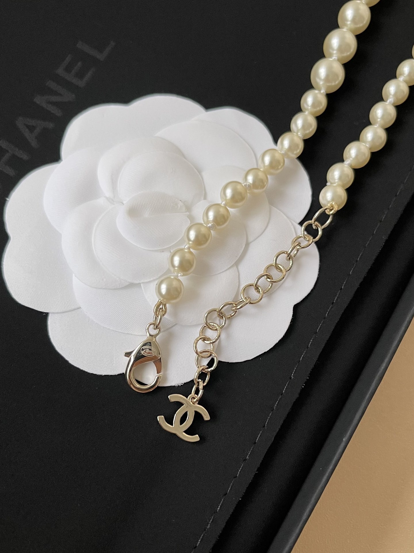 Luxury Crystal Double C Pearl Necklace - Elegant Jewelry for Women