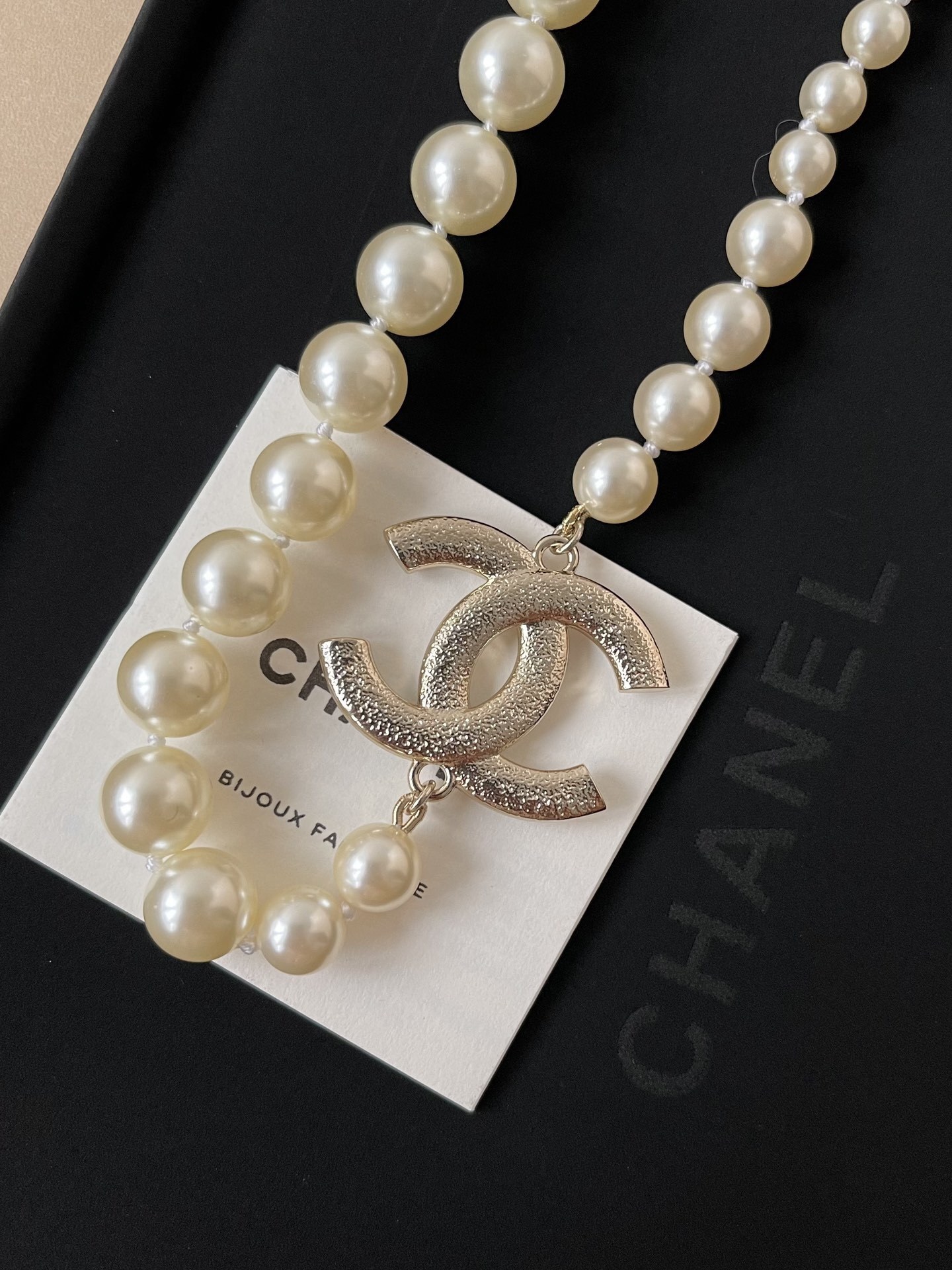 Luxury Crystal Double C Pearl Necklace - Elegant Jewelry for Women