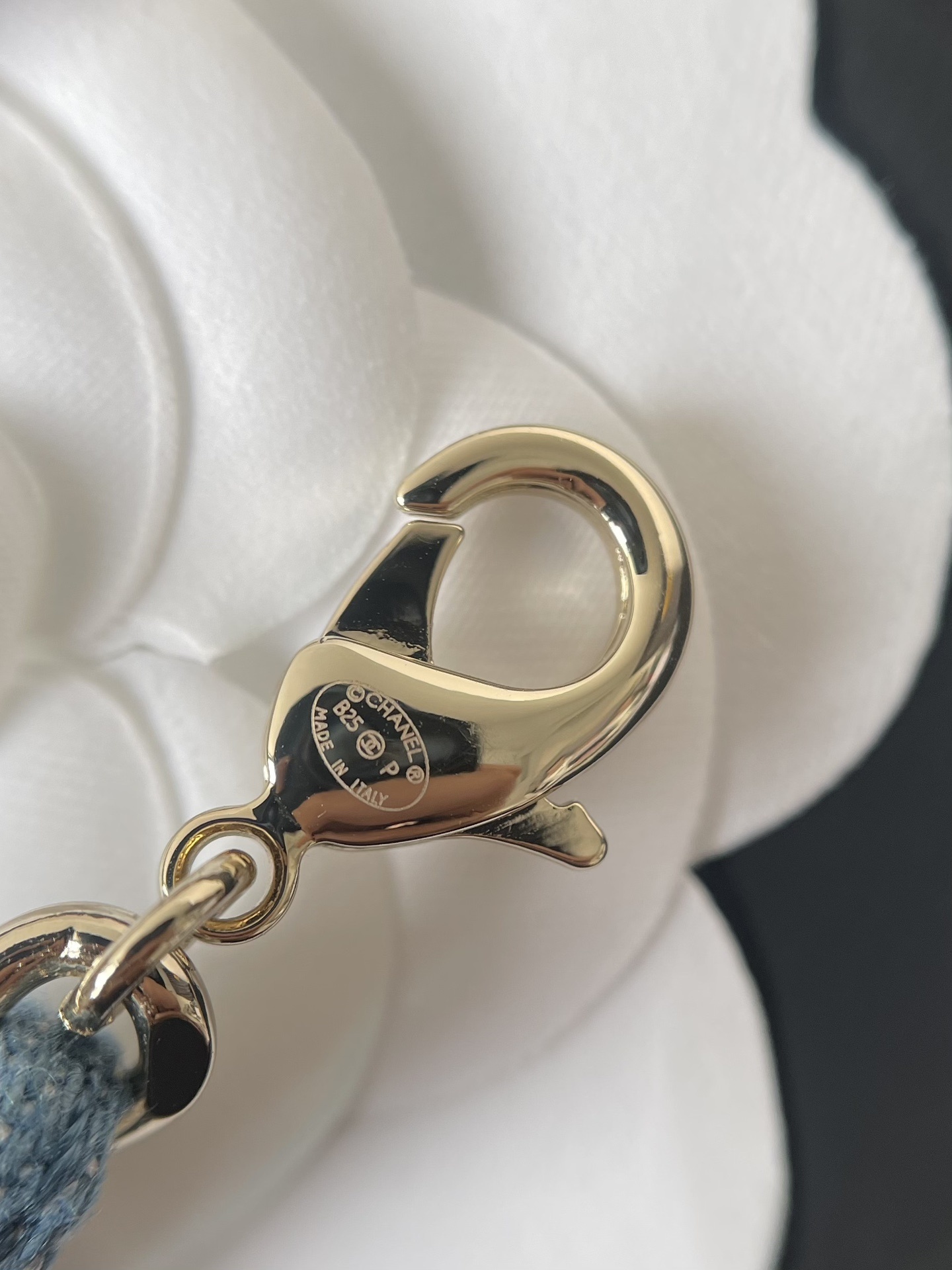 Chanel CC Logo Denim & Gold-Tone Metal Necklace - 2025 SS Collection