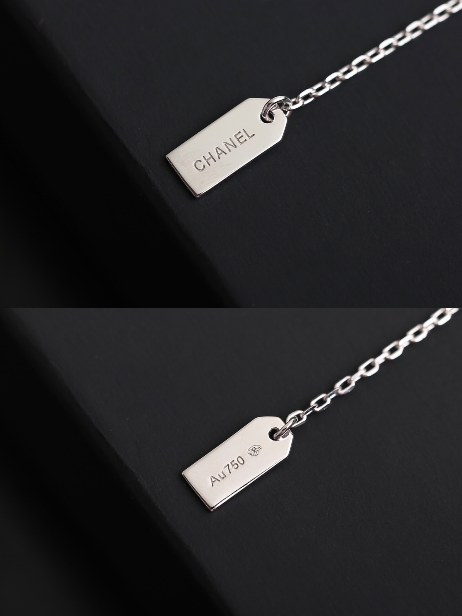 Luxury Chanel Comète Shooting Star Necklace in Silver with Crystals