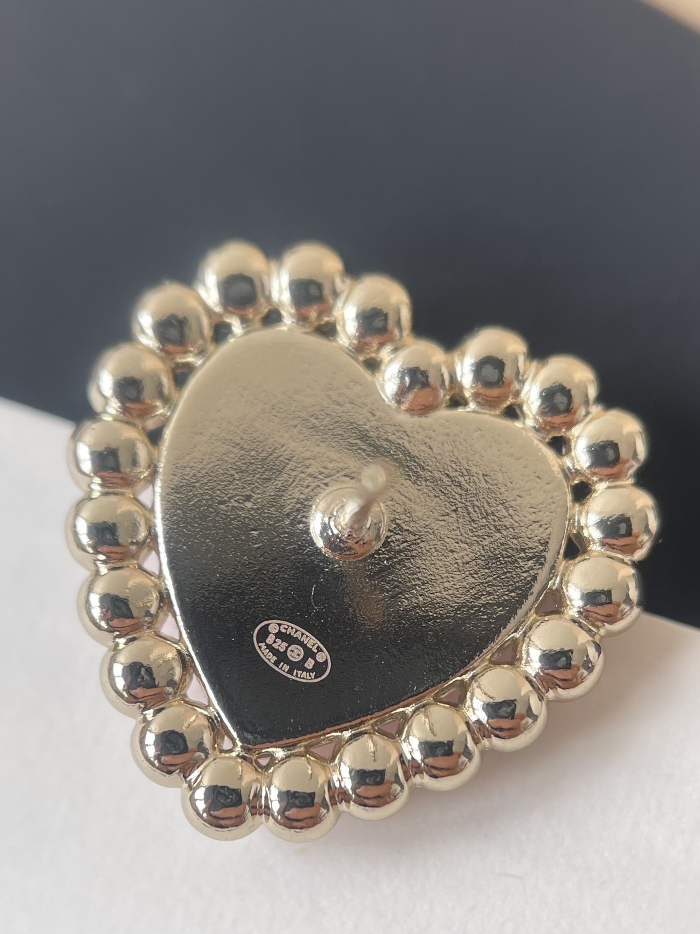 Luxury Heart Pearl Earrings with CC Logo - Elegant Pink & Black