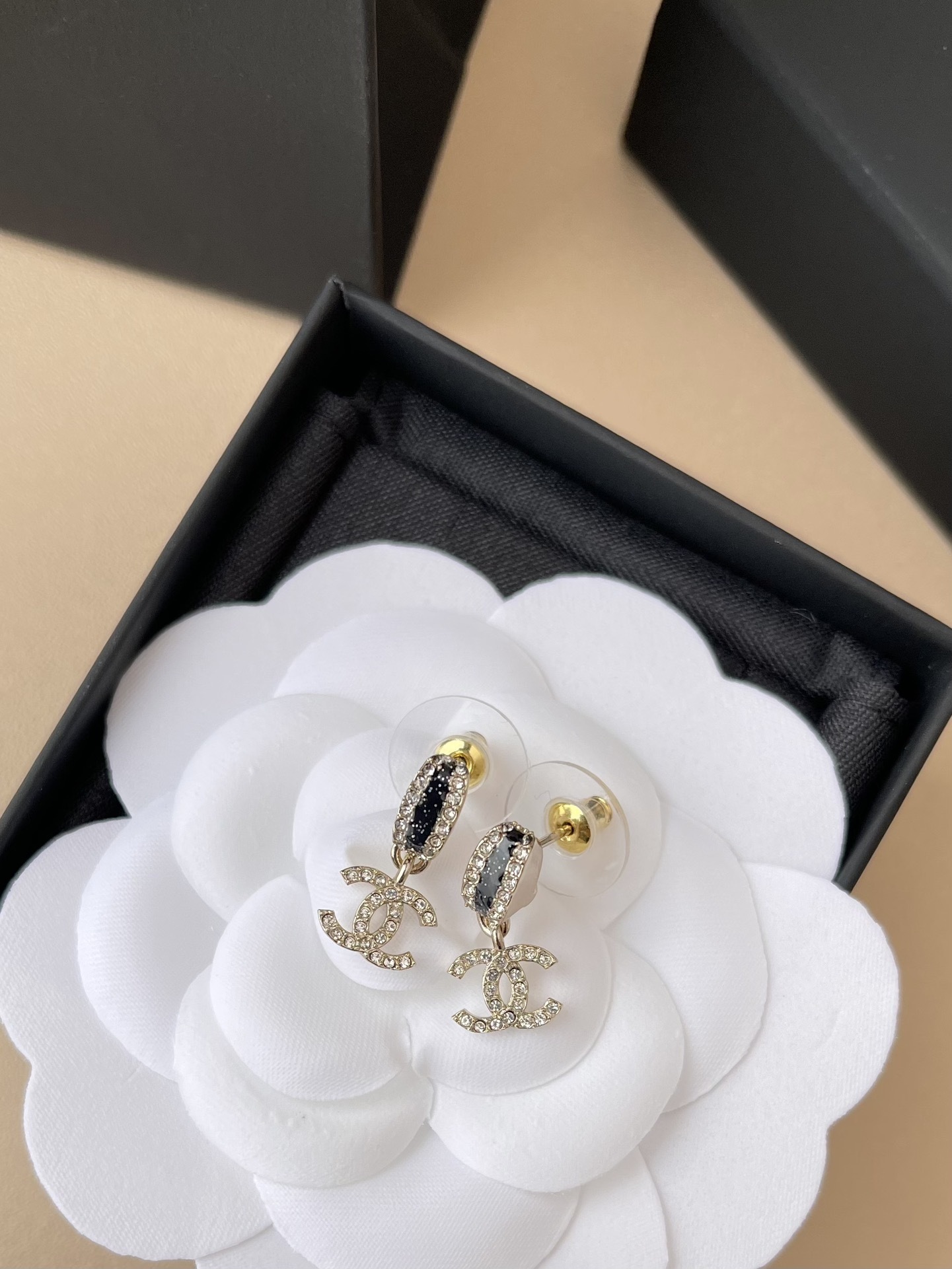 Chanel CC Logo Crystal Drop Earrings - Classic Luxury Jewelry