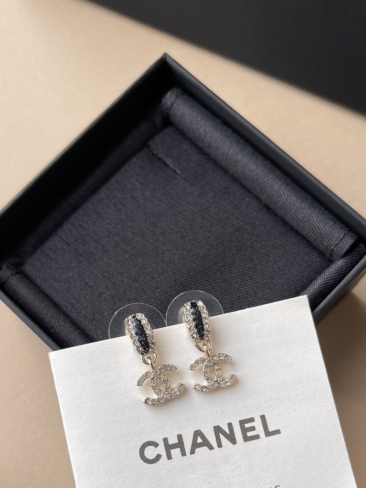 Chanel CC Logo Crystal Drop Earrings - Classic Luxury Jewelry