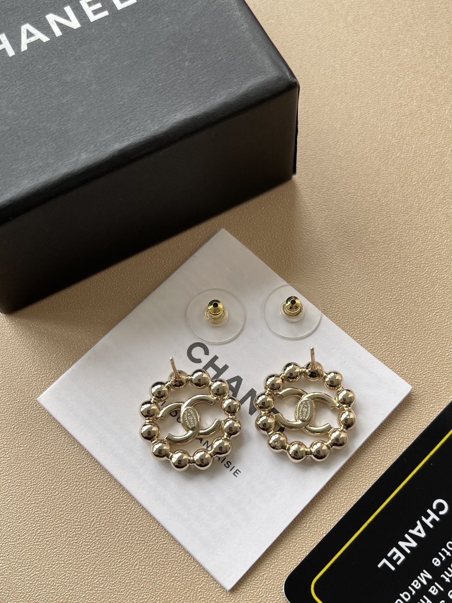 Elegant Double C Crystal Halo Stud Earrings - Gold & Silver Plated