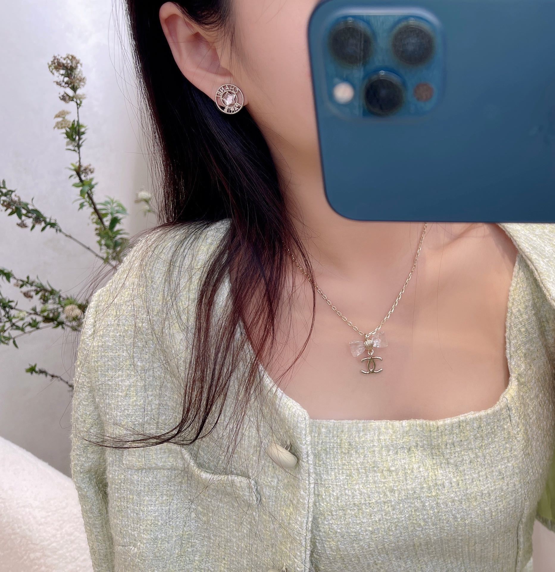 Luxury Gold-Tone Star Stud Earrings with Pink Crystal - Paris Style