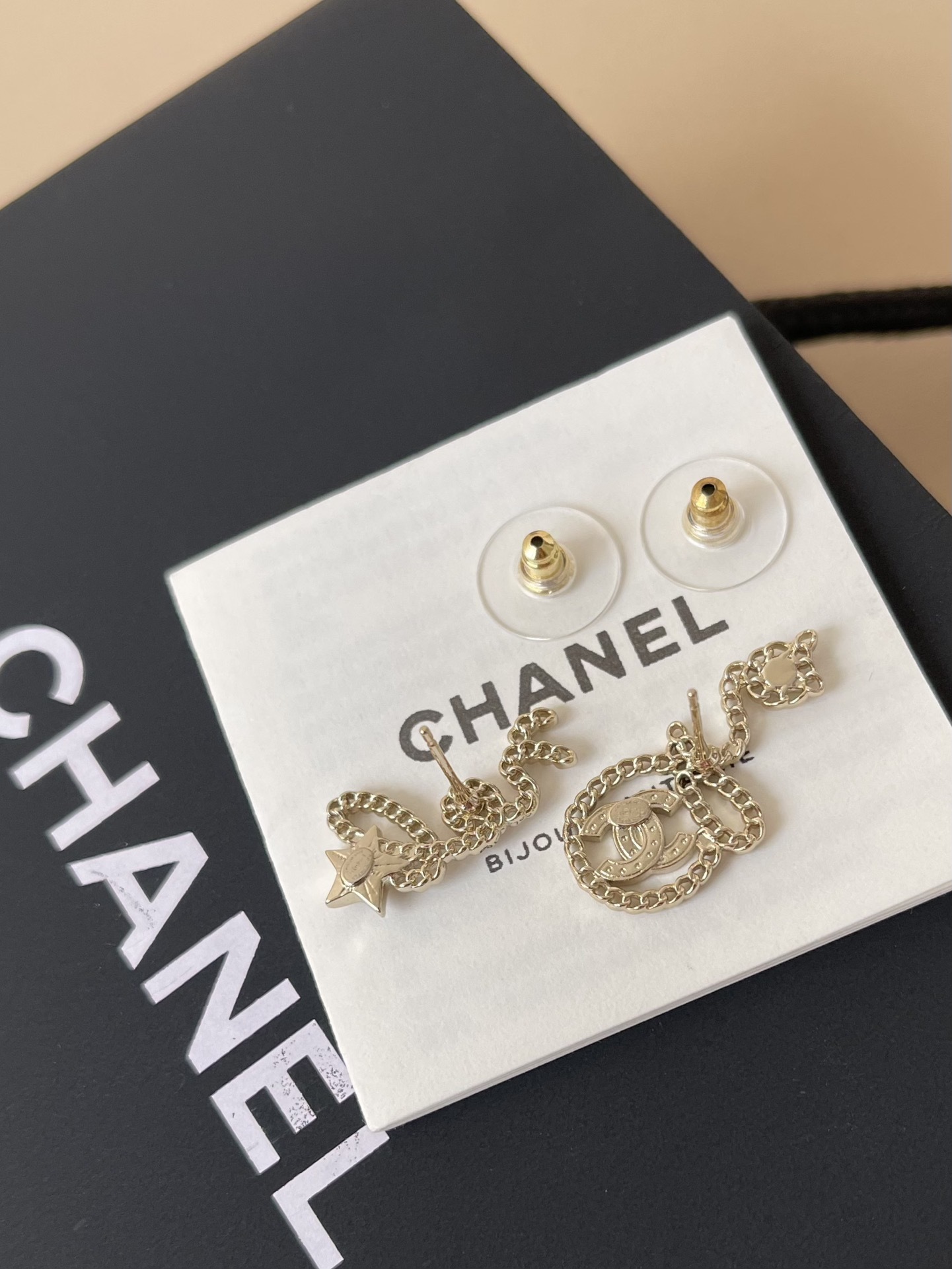 Luxury Gold Script Earrings and Necklace Set with Crystal Accents