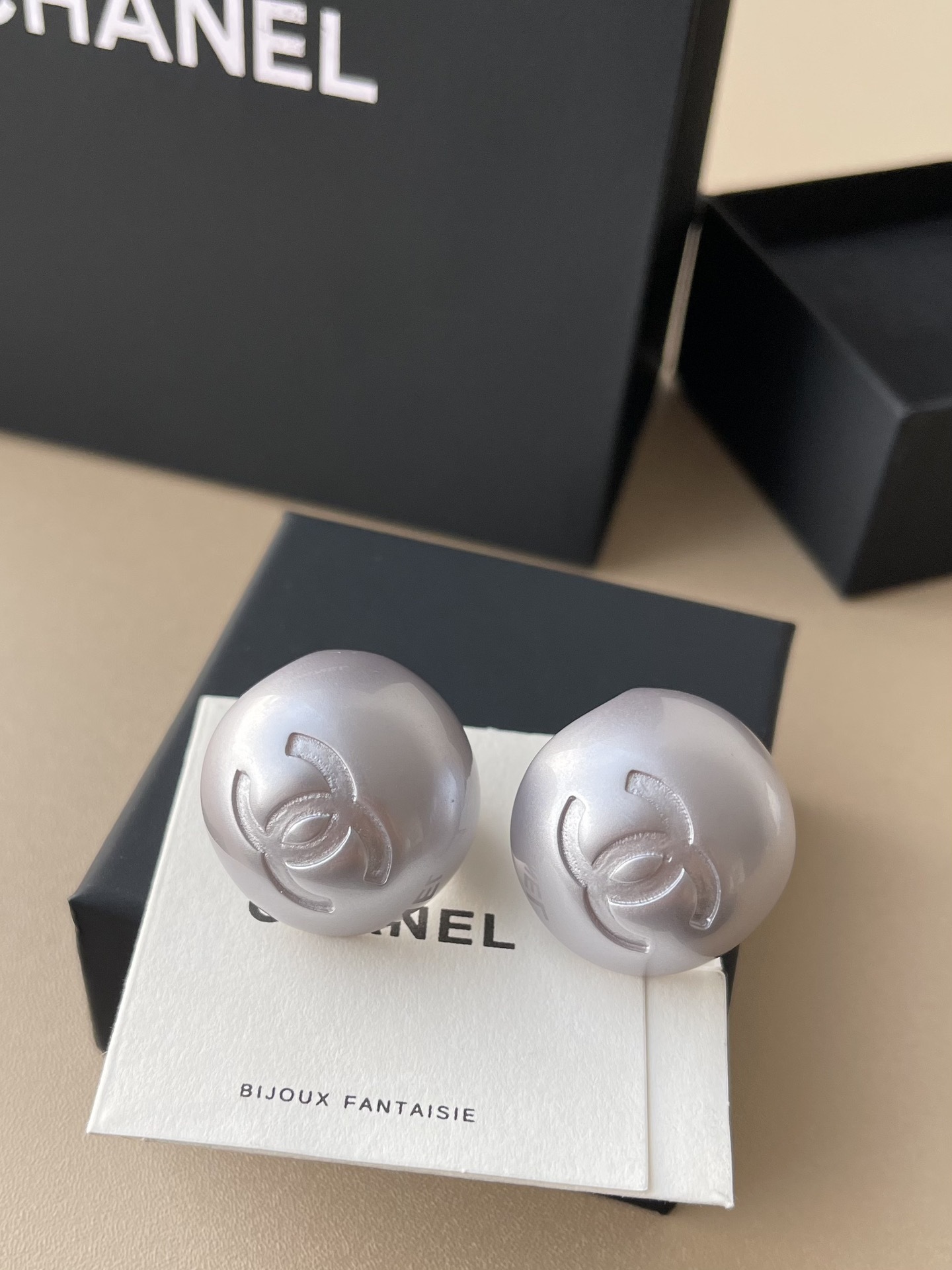 Chanel CC Logo Oversized Pearl Stud Earrings - Luxury Jewelry Gift