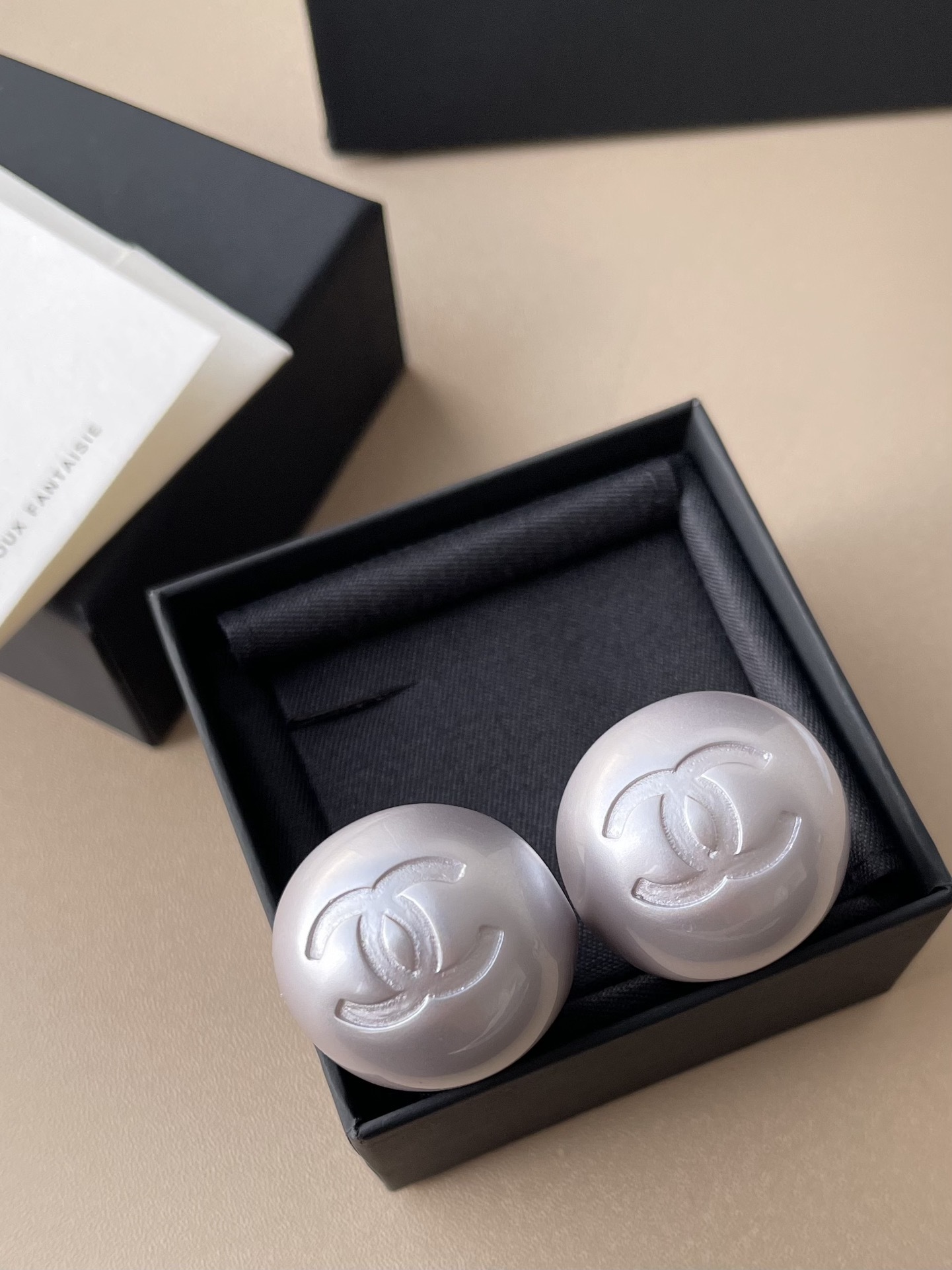 Chanel CC Logo Oversized Pearl Stud Earrings - Luxury Jewelry Gift