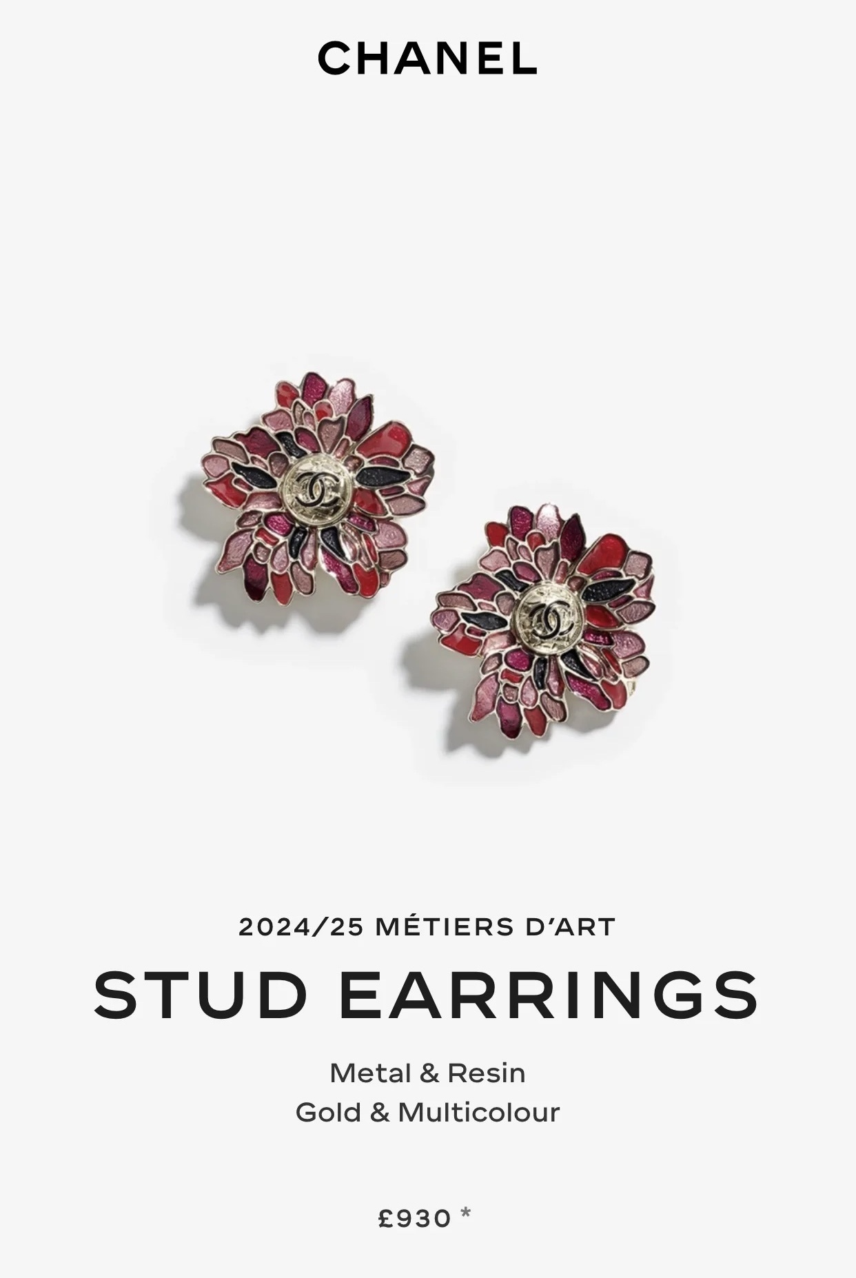 Chanel 2024/25 Métiers d’art Floral Stud Earrings – Gold & Multicolour
