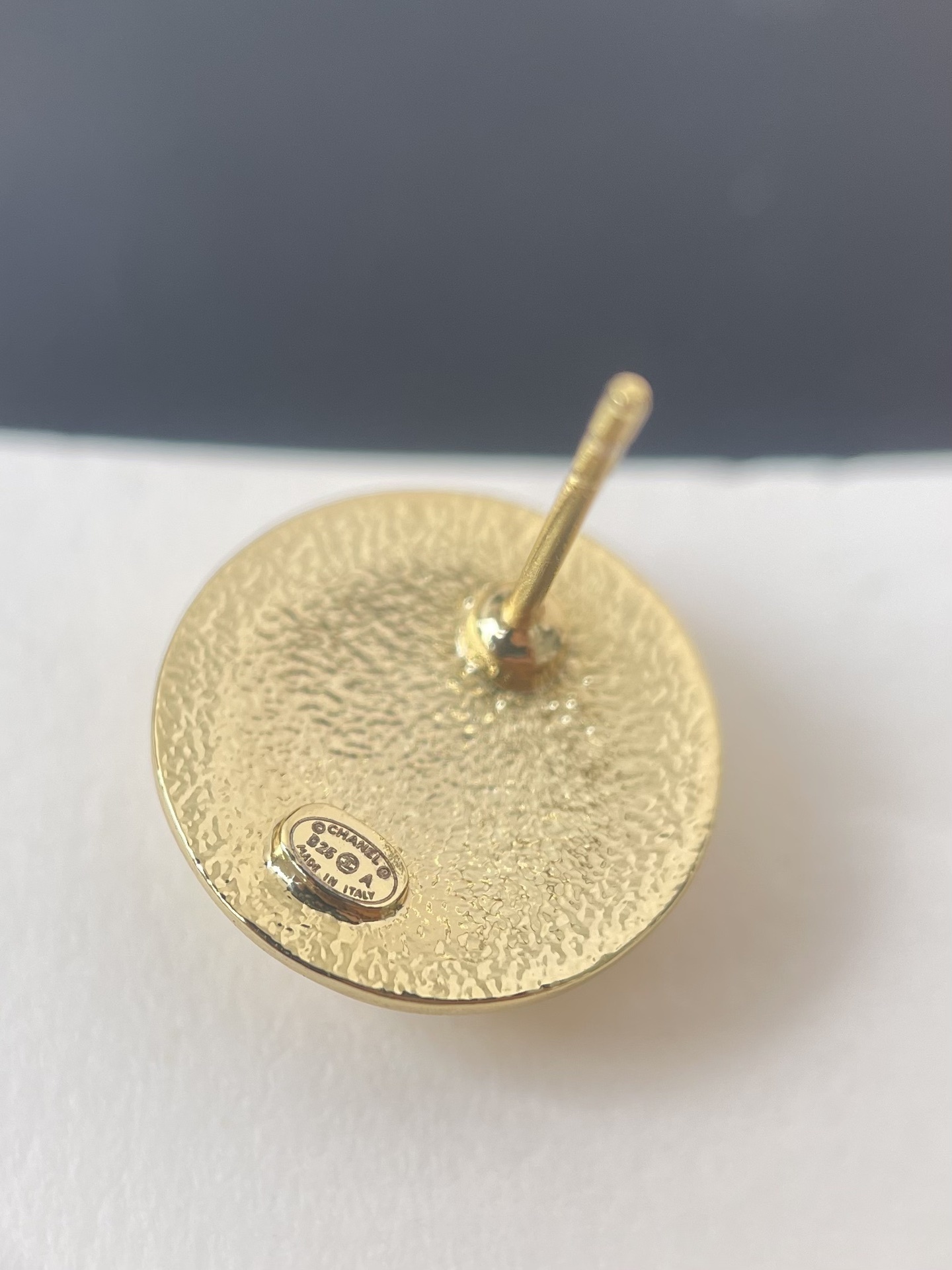 Vintage Gold-Tone CC Logo Button Earrings - Elegant Jewelry Gift