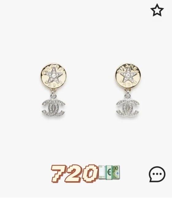 Chanel Crystal Star and CC Logo Dangle Earrings – Elegant Jewelry