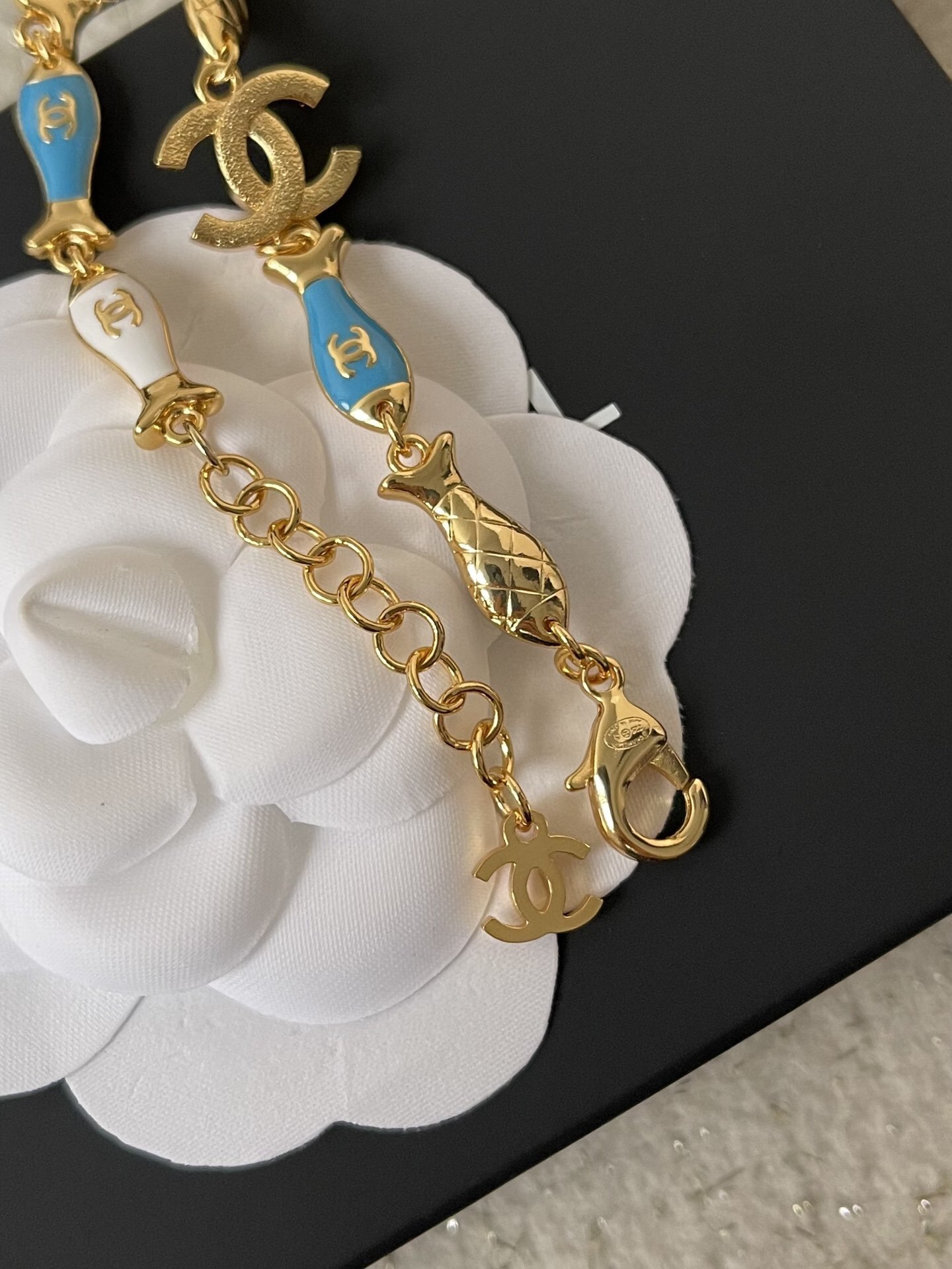 Chanel 2024/25 Cruise Collection Gold Fish Bracelet with CC Logo