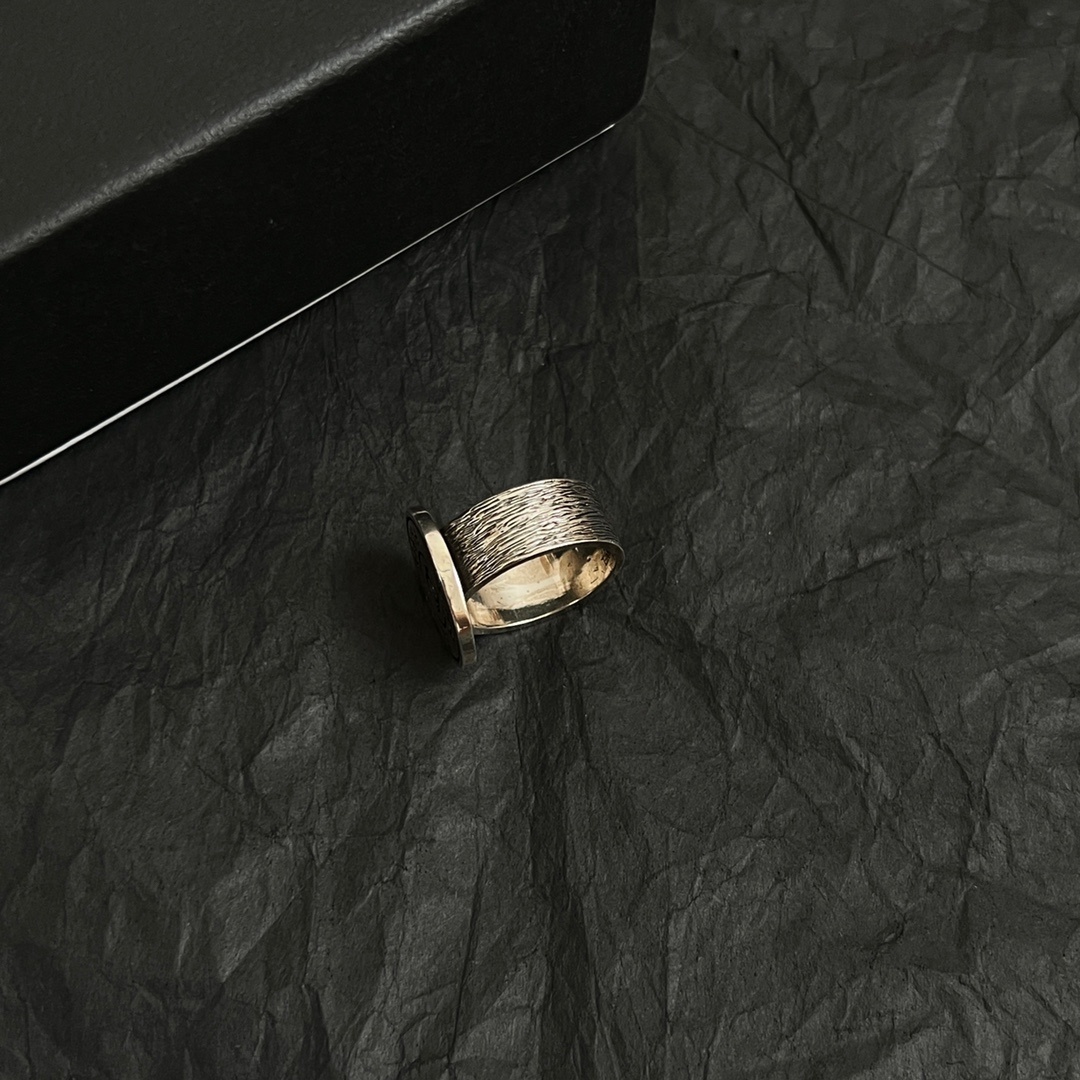 Chanel Paris Logo Button Ring - Vintage Luxury Fashion Jewelry