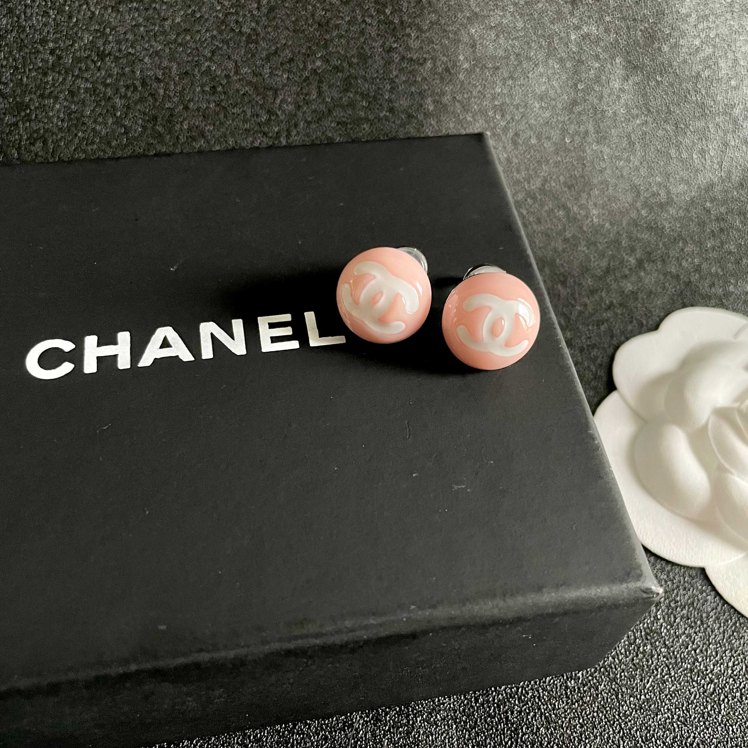 Luxury Chanel CC Logo Pastel Candy Stud Earrings for Women