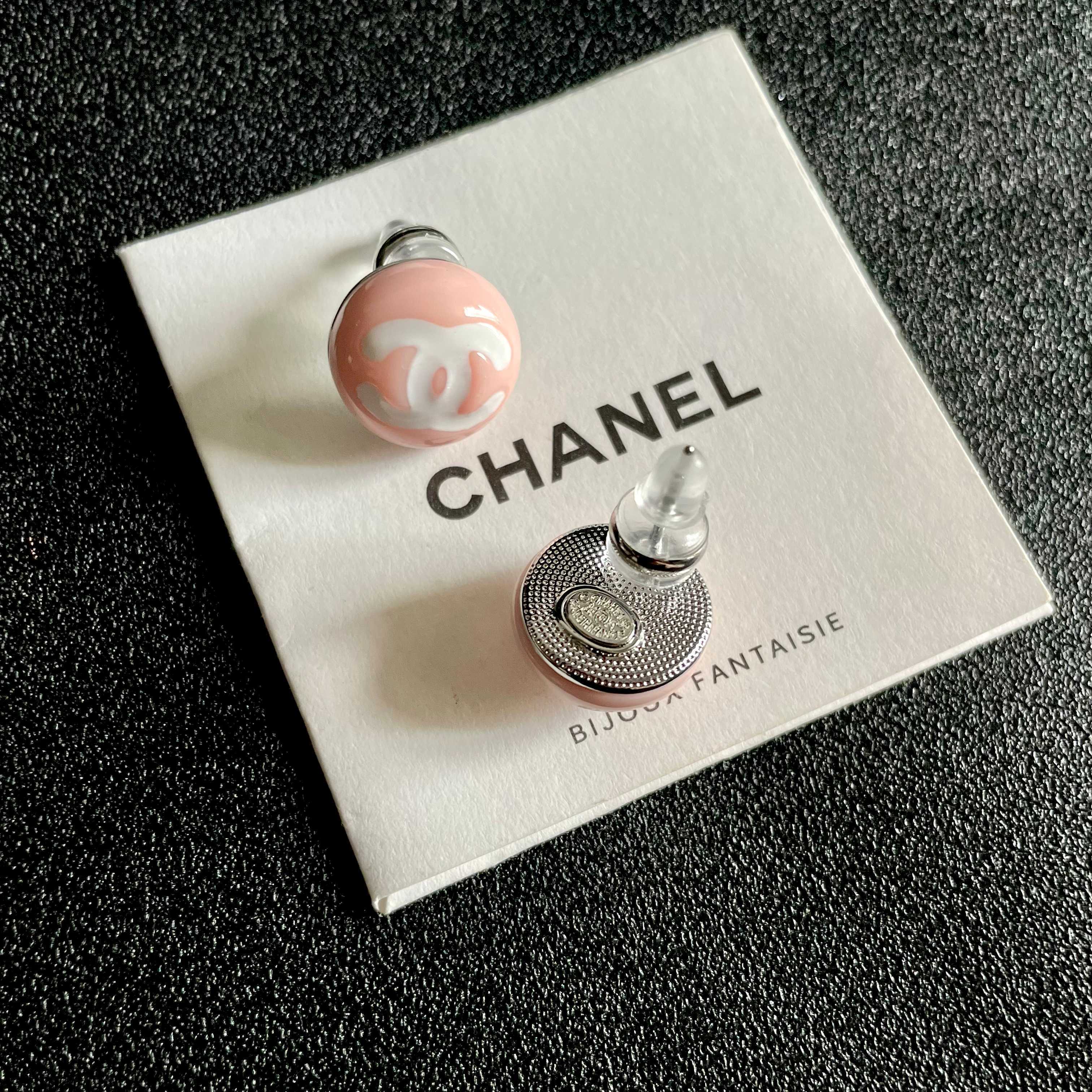 Luxury Chanel CC Logo Pastel Candy Stud Earrings for Women