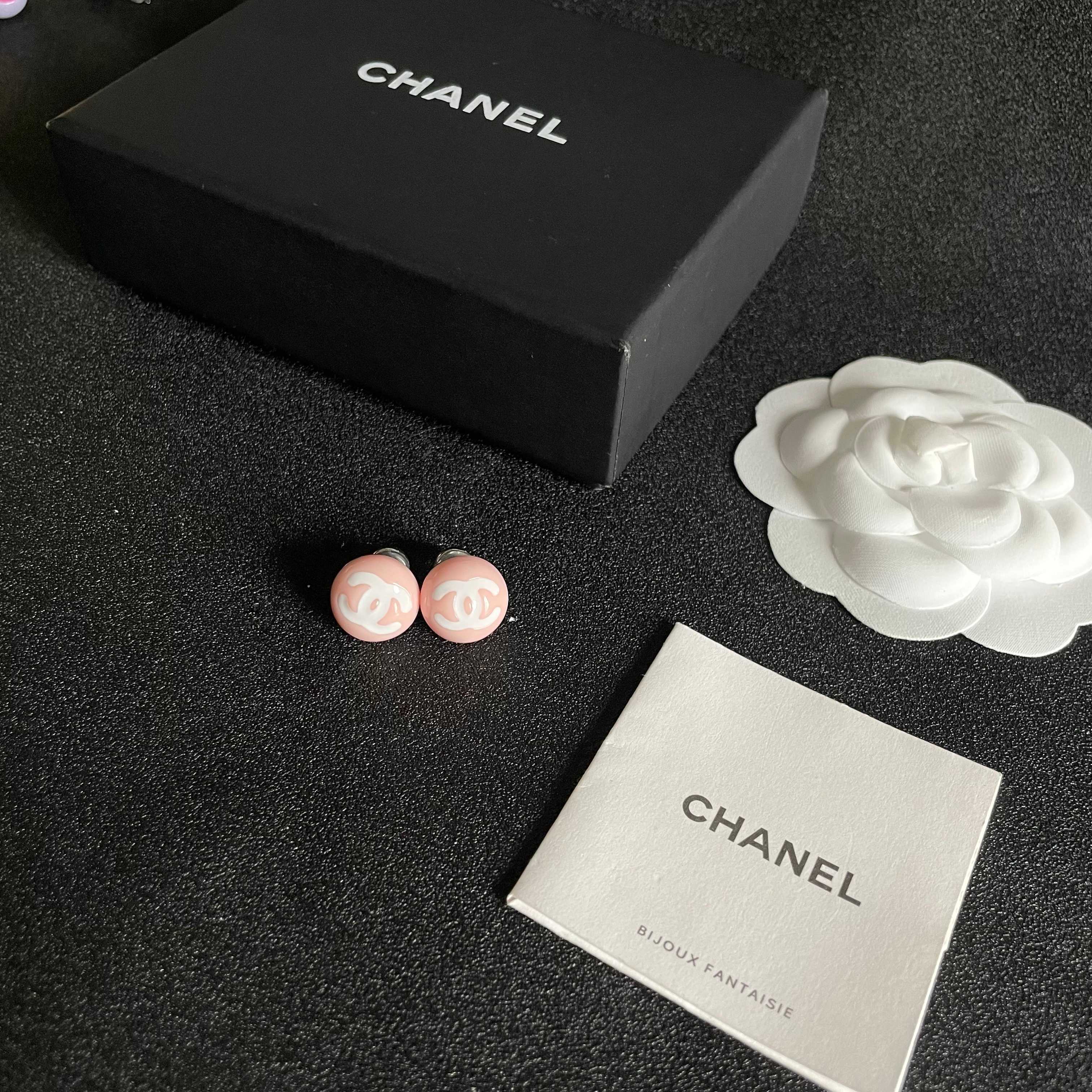 Luxury Chanel CC Logo Pastel Candy Stud Earrings for Women