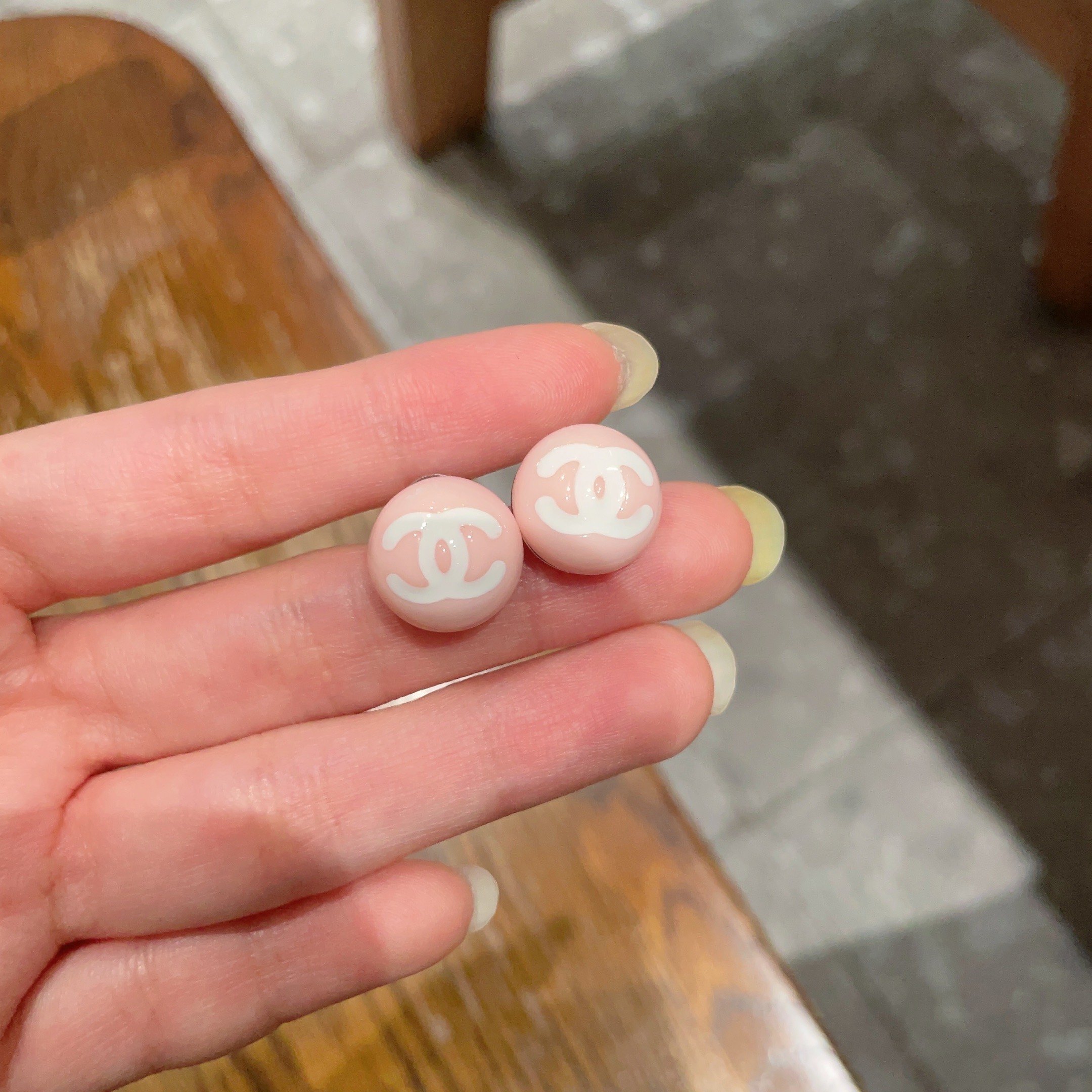 Luxury Chanel CC Logo Pastel Candy Stud Earrings for Women