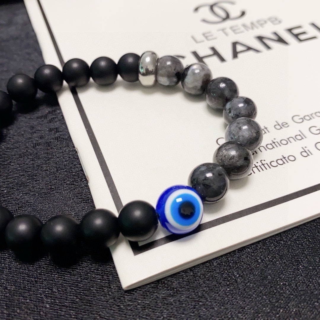 Luxury Natural Lava Stone & Evil Eye Beaded Bracelet Set for Protection