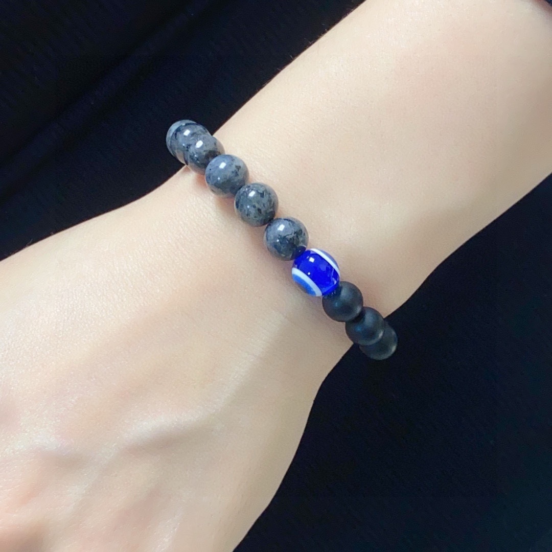 Luxury Natural Lava Stone & Evil Eye Beaded Bracelet Set for Protection