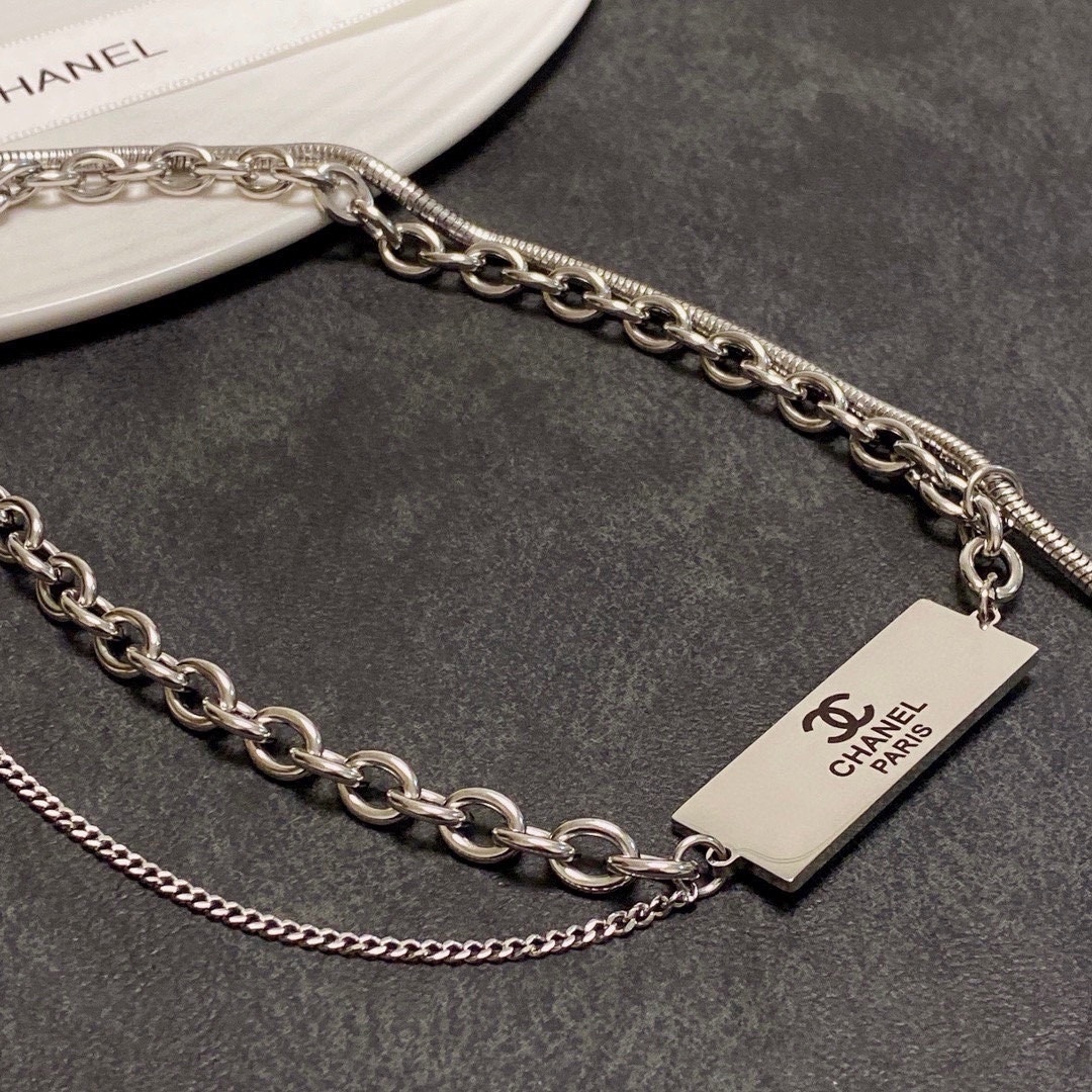 Luxury Silver Bar Layered Y-Necklace - Designer Inspired Lariat Chain