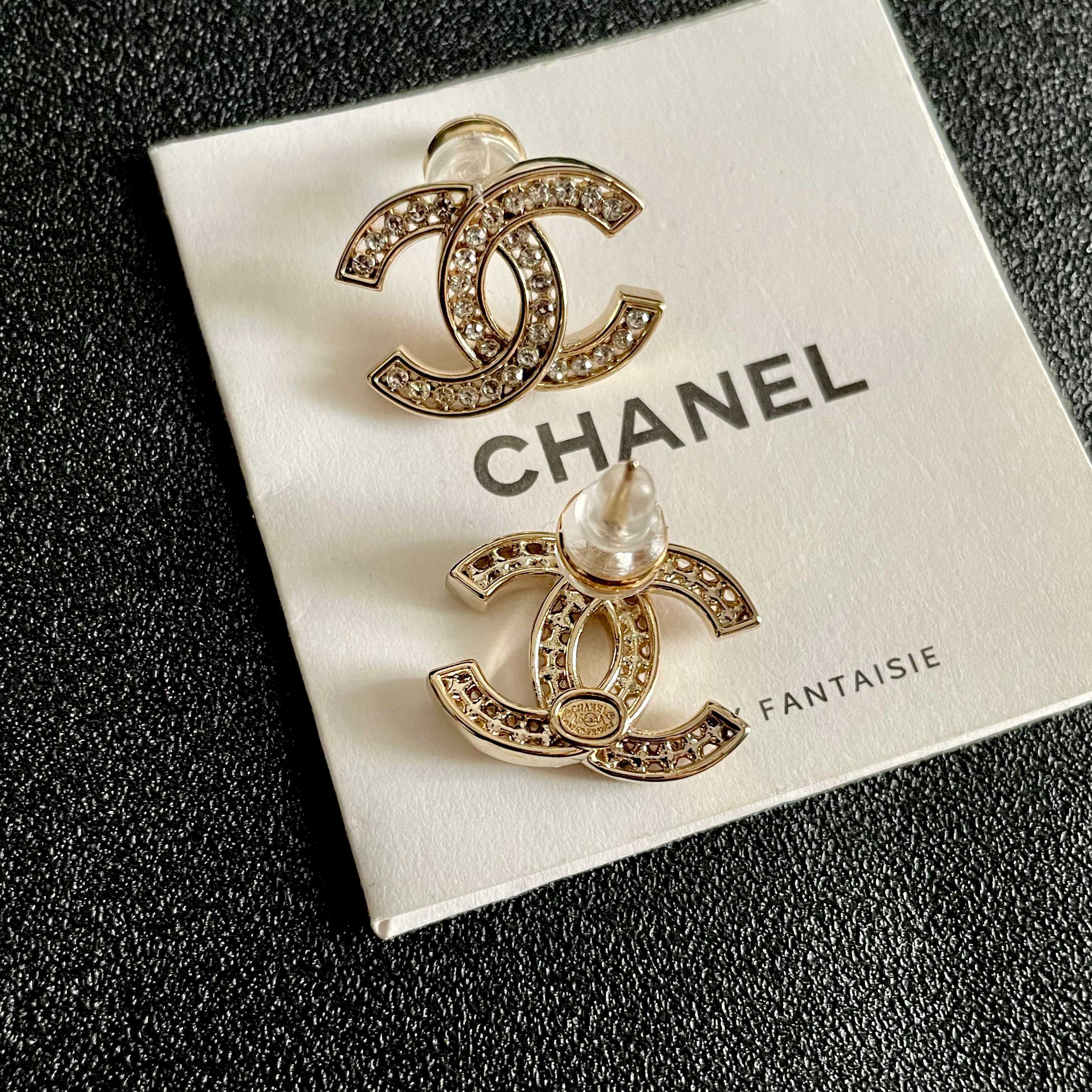 Classic Double C Crystal Stud Earrings - Luxury Jewelry for Women