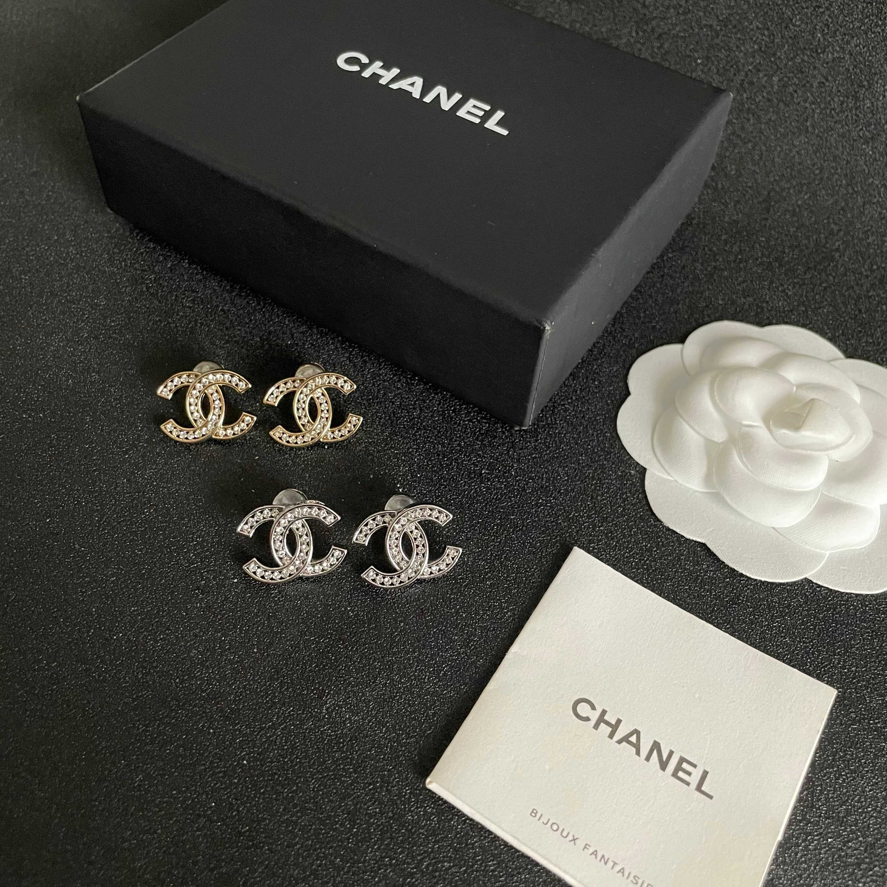 Classic Double C Crystal Stud Earrings - Luxury Jewelry for Women