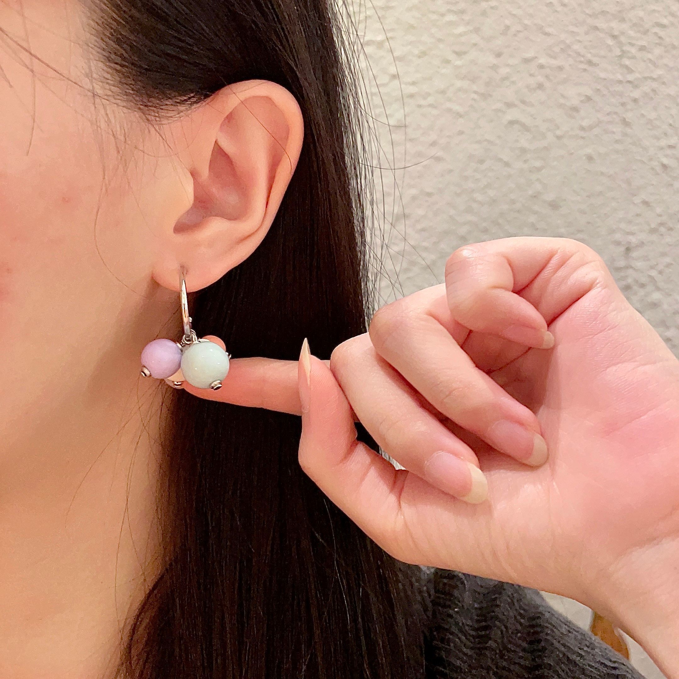 Chanel CC Logo Pastel Bead Earrings & Necklace Jewelry Set