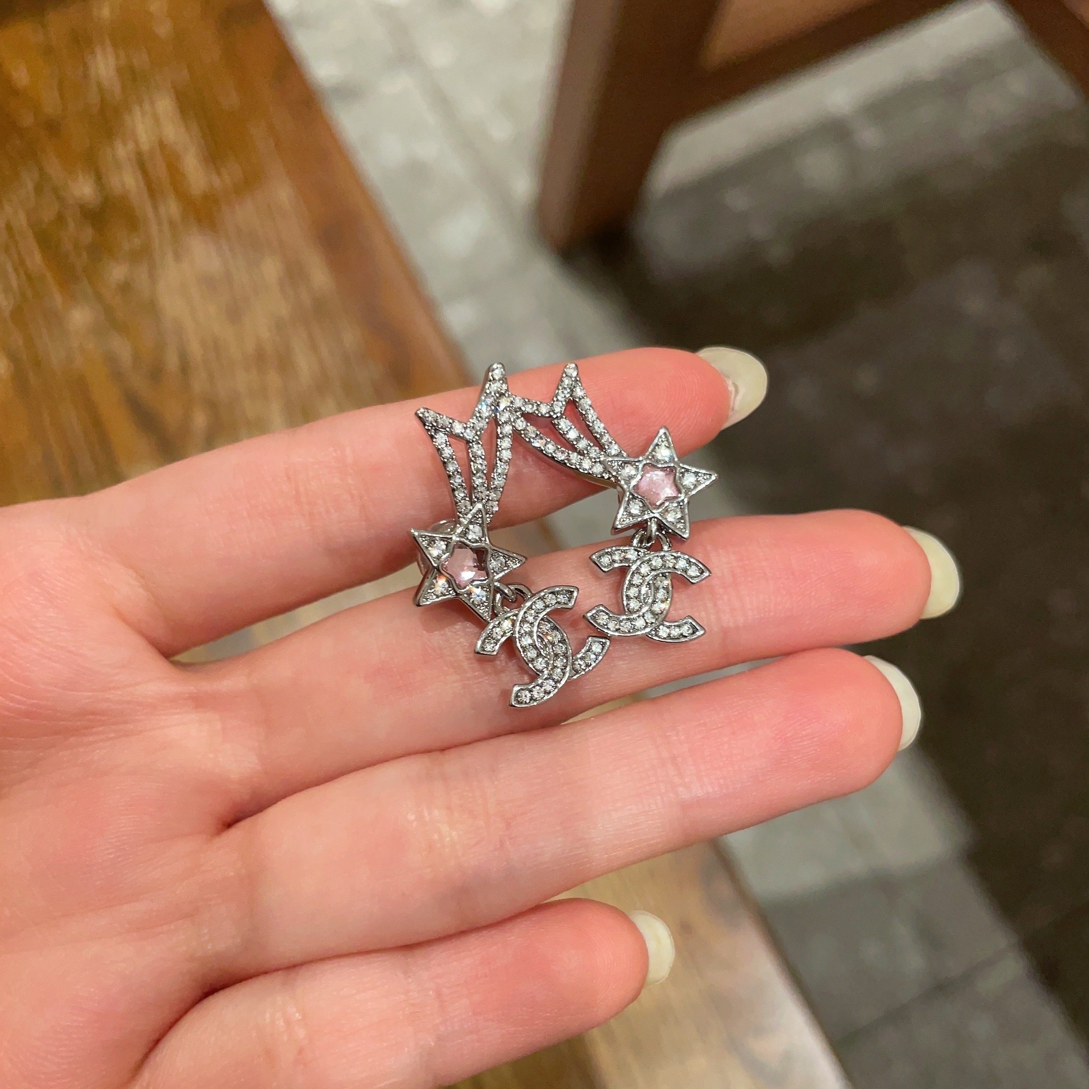 Chanel Comet Star CC Logo Crystal Earrings - Luxury Jewelry