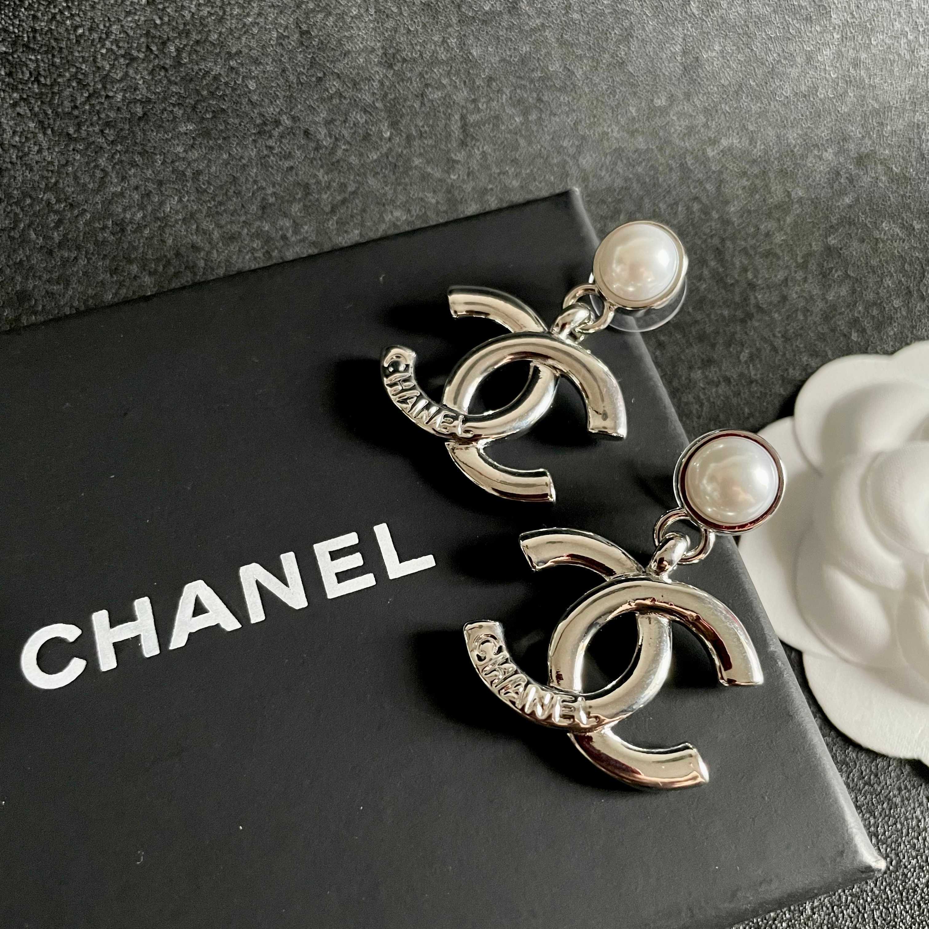 Classic Double C Pearl Drop Earrings - Elegant Designer Style