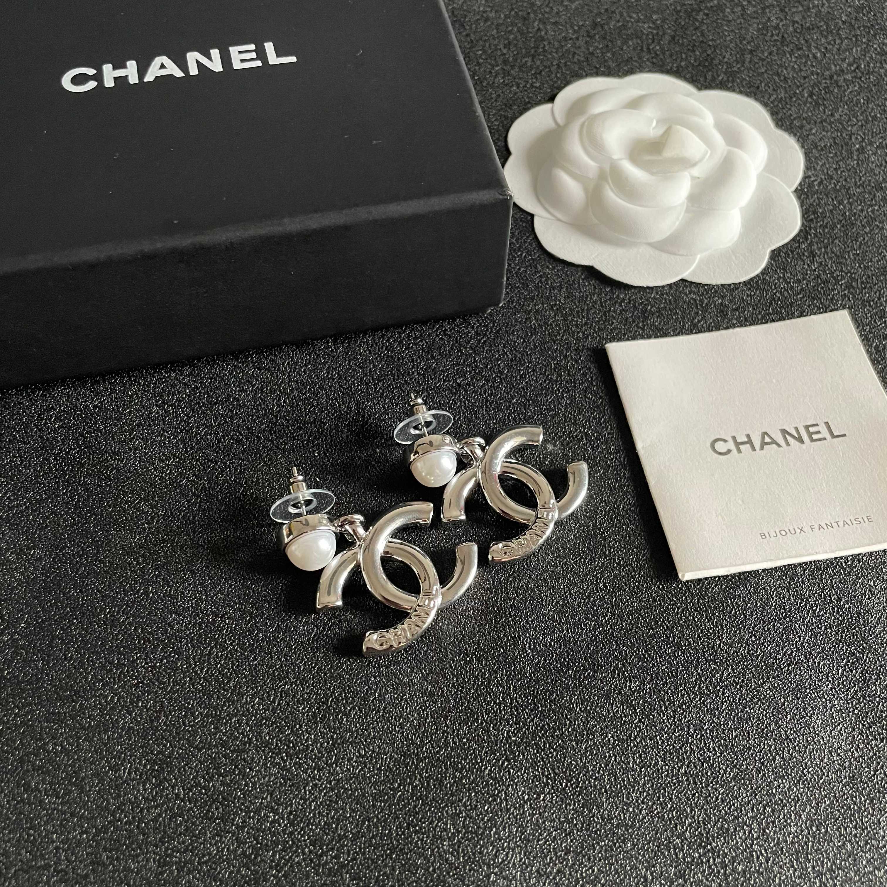 Classic Double C Pearl Drop Earrings - Elegant Designer Style