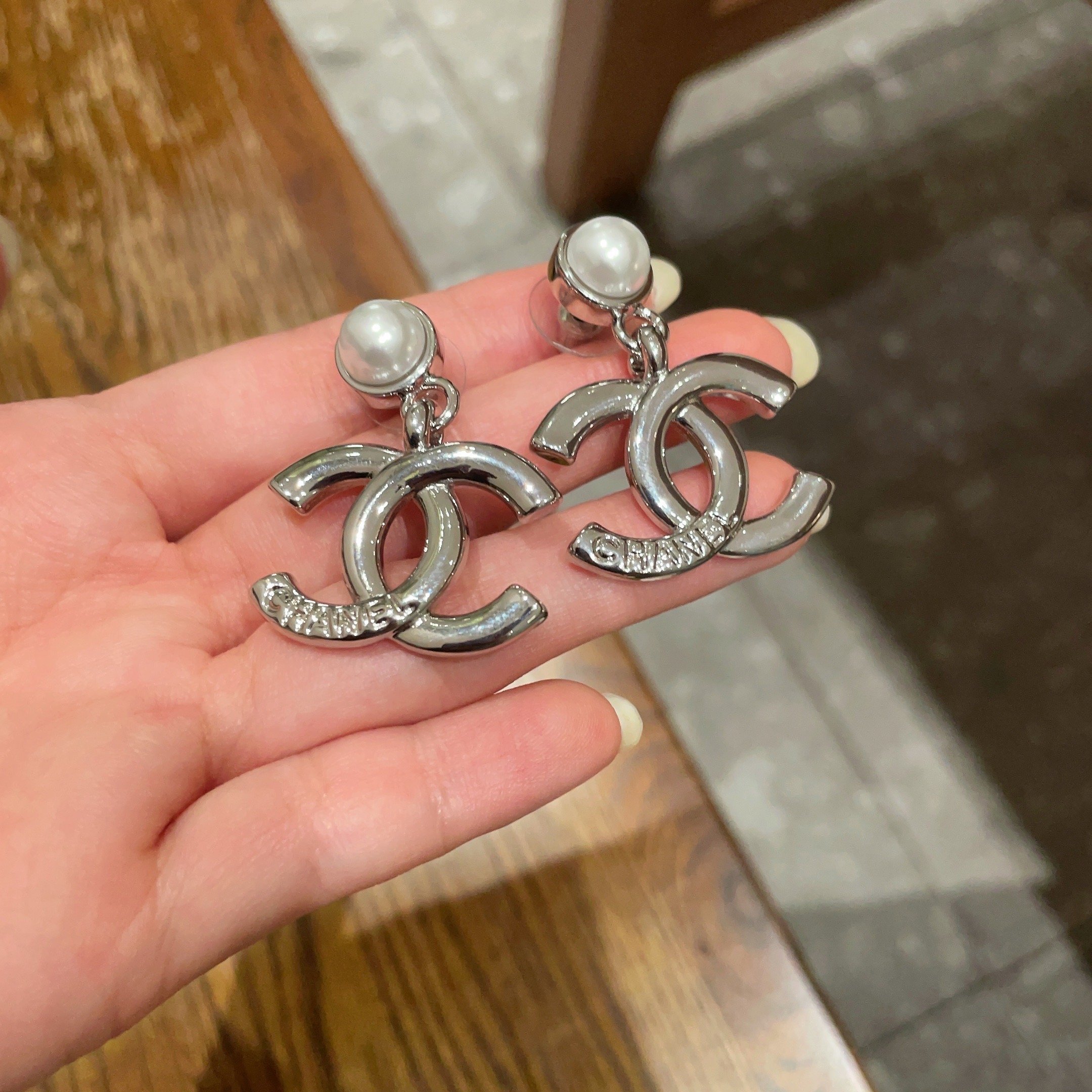 Classic Double C Pearl Drop Earrings - Elegant Designer Style