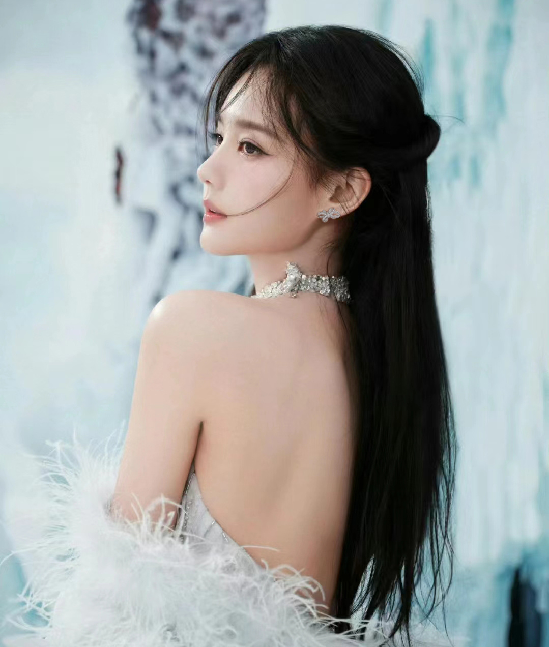 Luxury Chanel Silver Bow Earrings with Sparkling Crystals