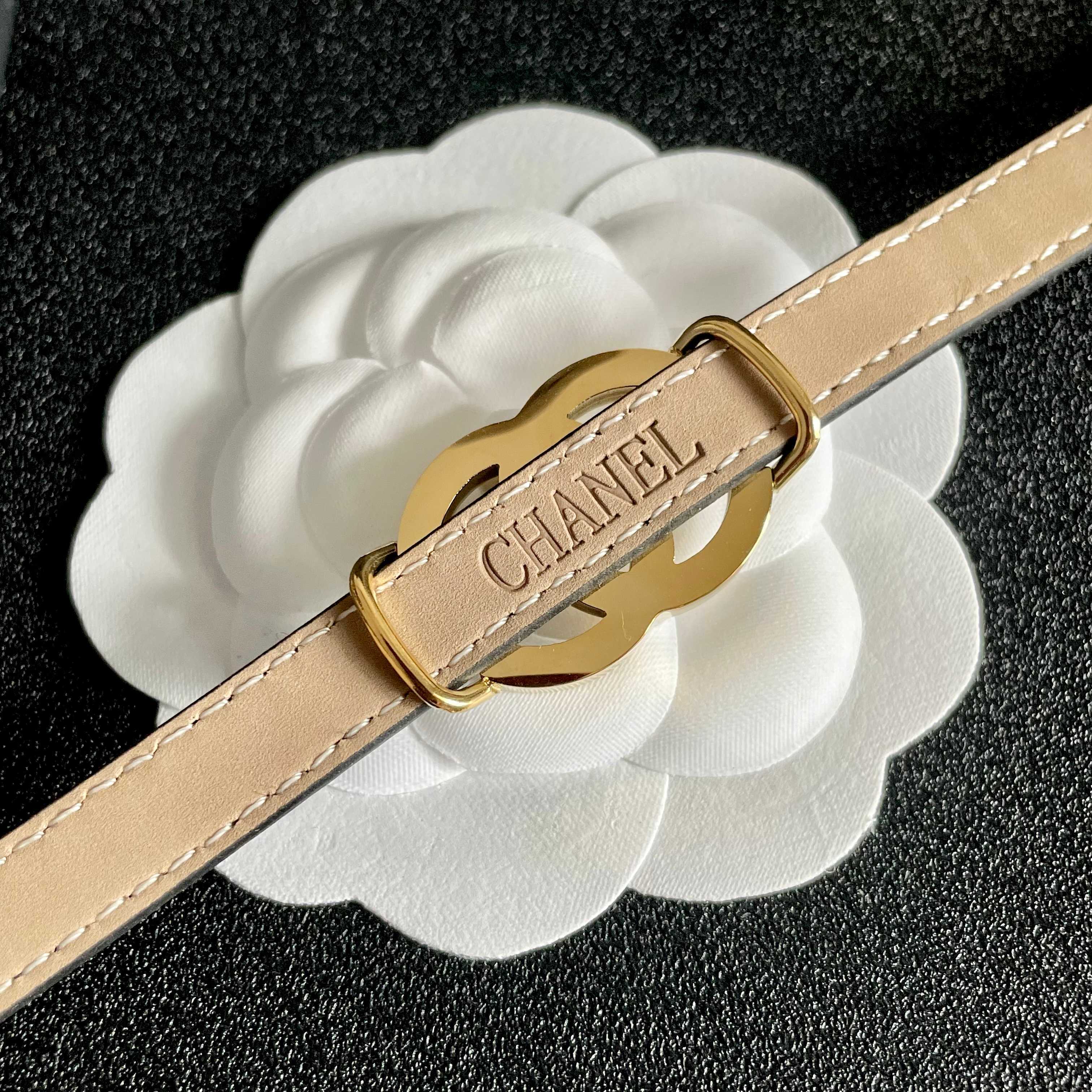 Luxury CC Logo Leather Bracelet - Elegant Adjustable Designer Jewelry