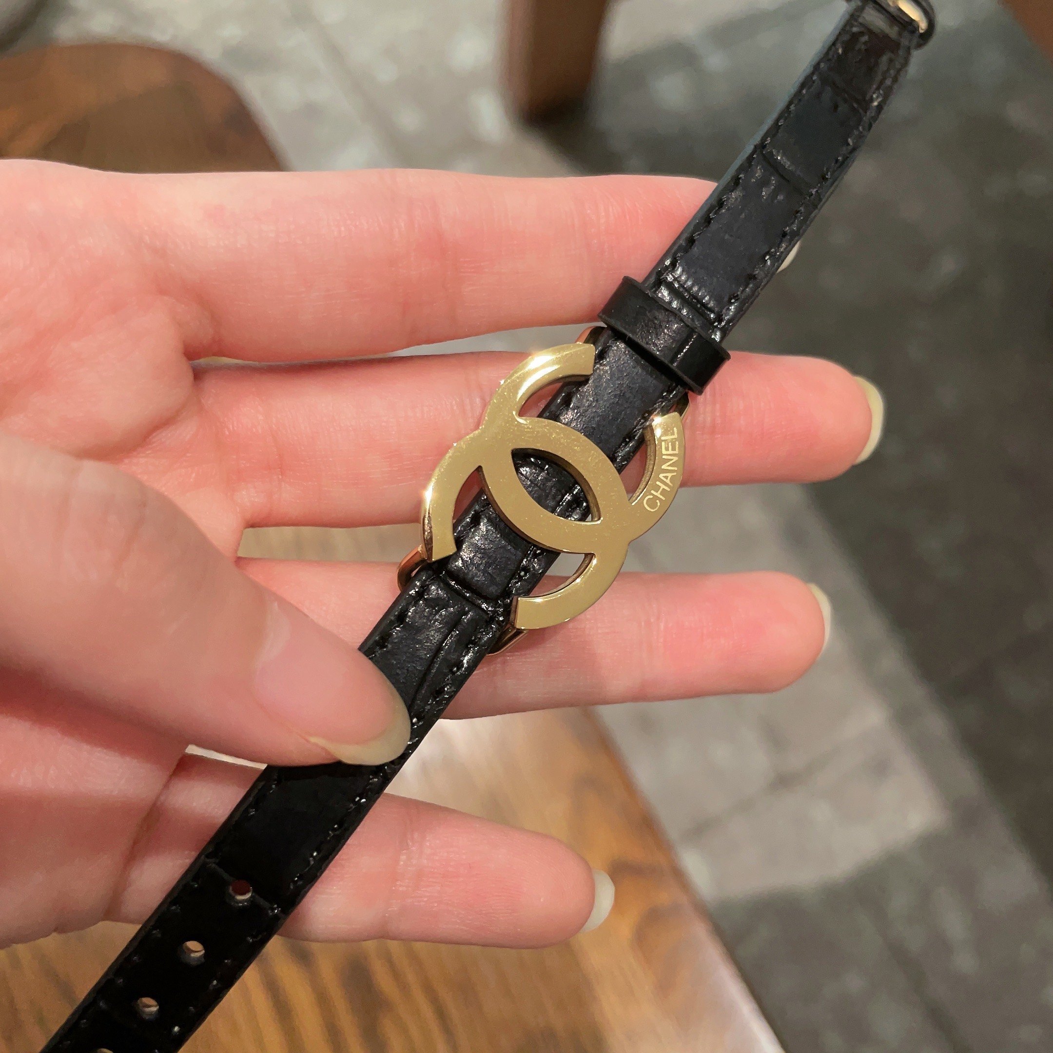 Luxury CC Logo Leather Bracelet - Elegant Adjustable Designer Jewelry