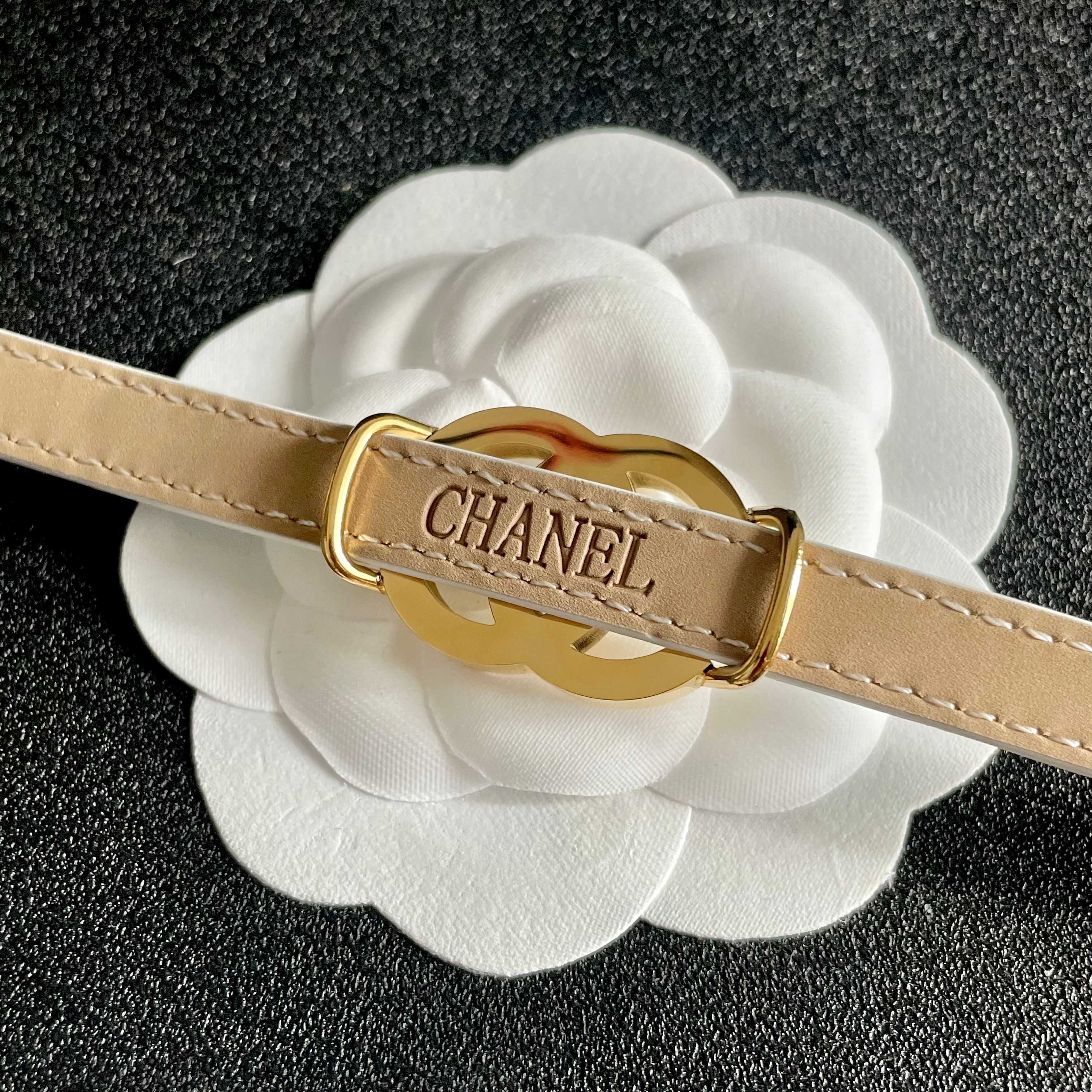 Chanel CC Logo Leather Bracelet - Luxury Interlocking Buckle Cuff