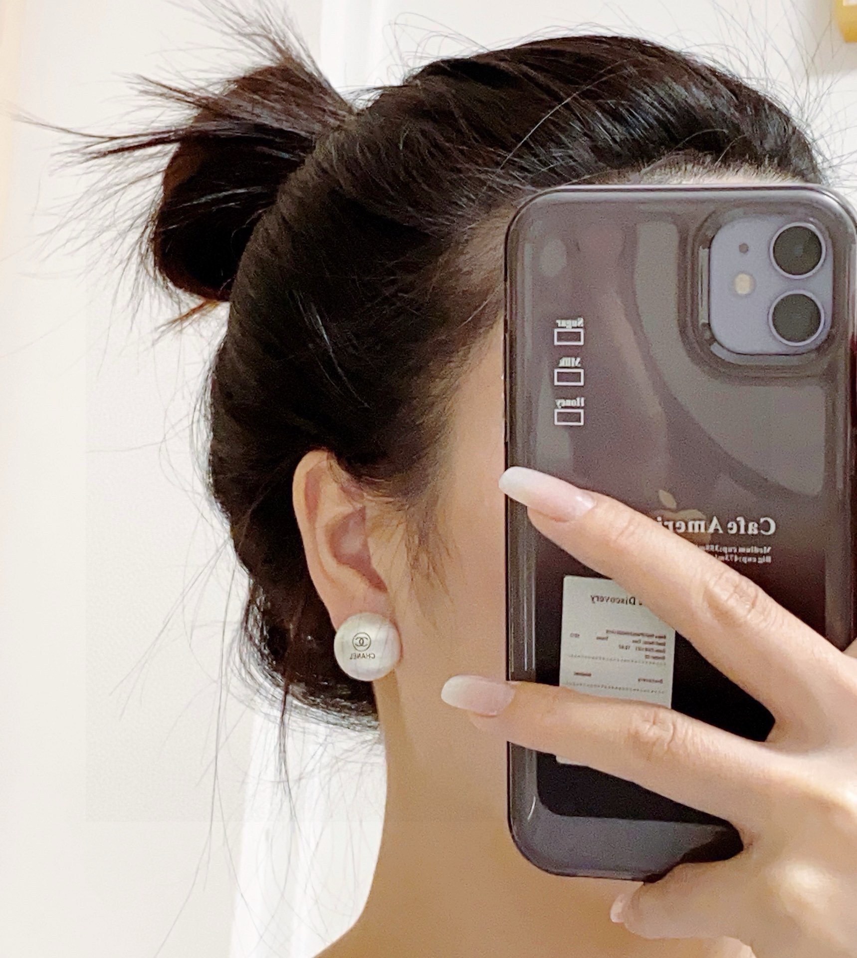 Elegant CC Logo Matte Pearl Stud Earrings - Luxury Jewelry for Women