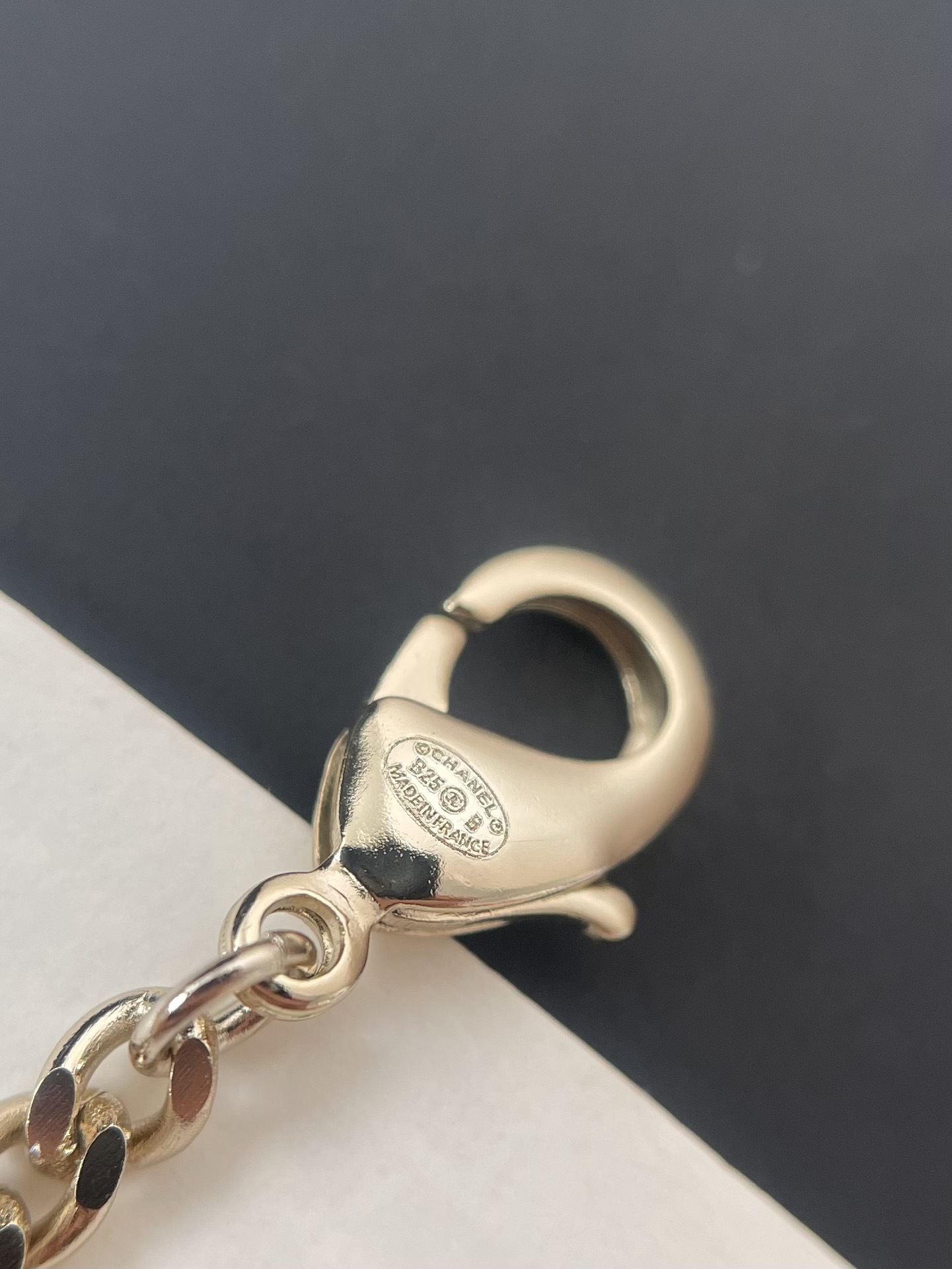 Chanel Heart CC Pendant Necklace with Pearl Border Gold-Tone